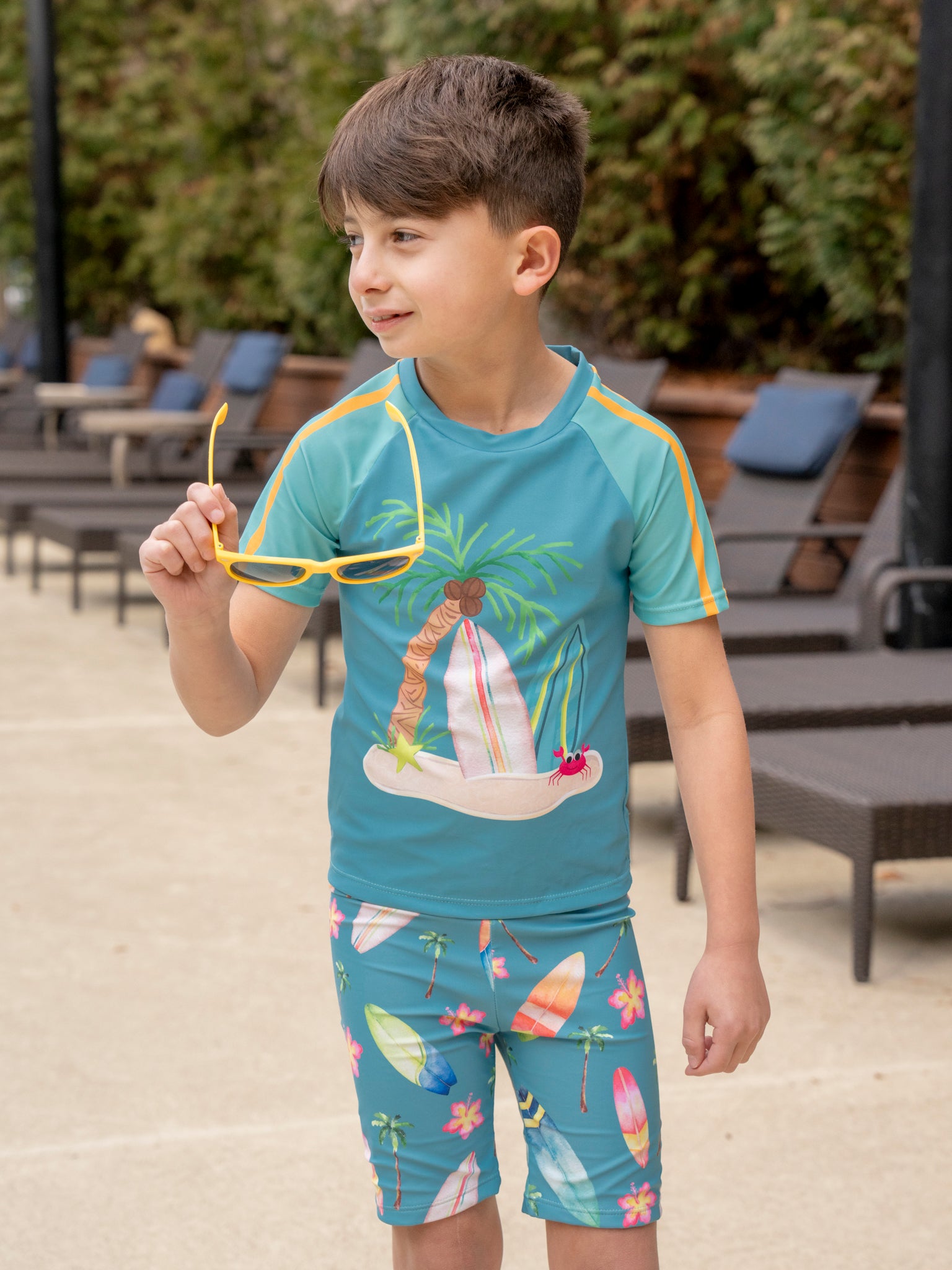 Teal Surf's Up Swim Set - Marie Nicole Clothing