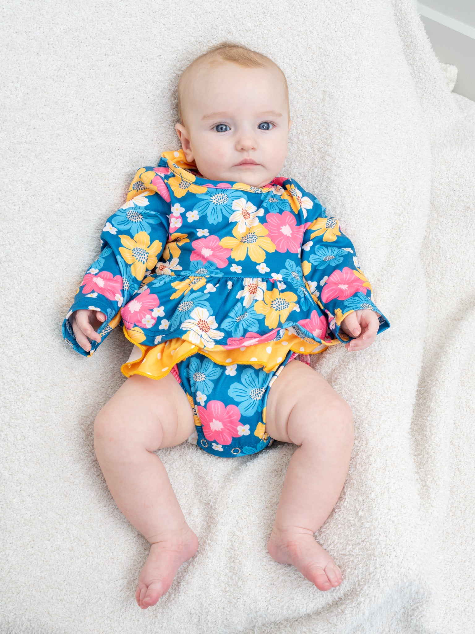 Blue Fall Wildflower Romper - Marie Nicole Clothing