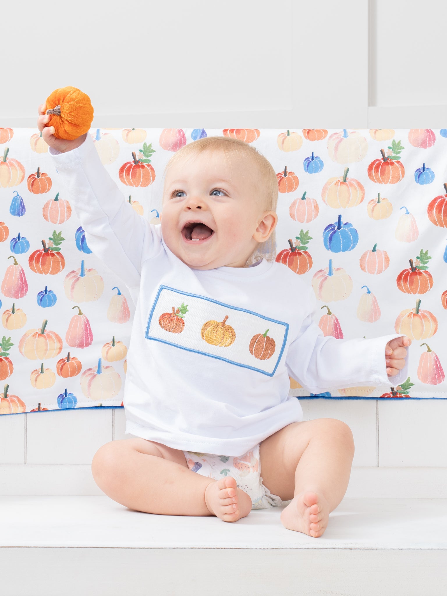 Party Pumpkins Smocked Shirt - Marie Nicole Clothing