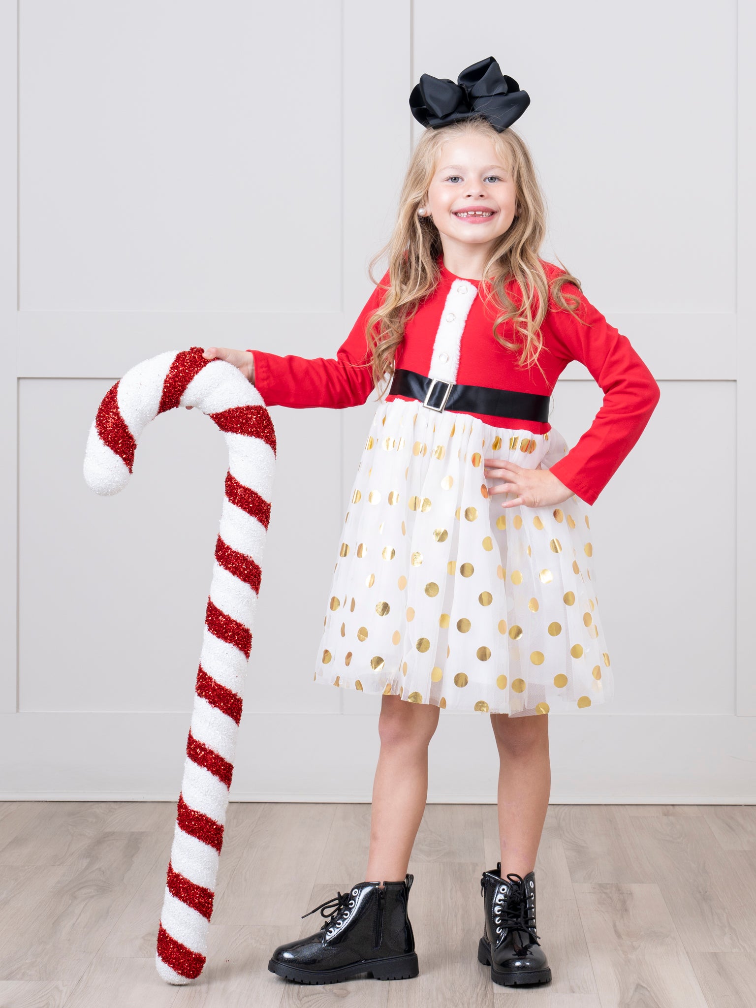 Red Little Miss Klaus Tulle Dress - Marie Nicole Clothing