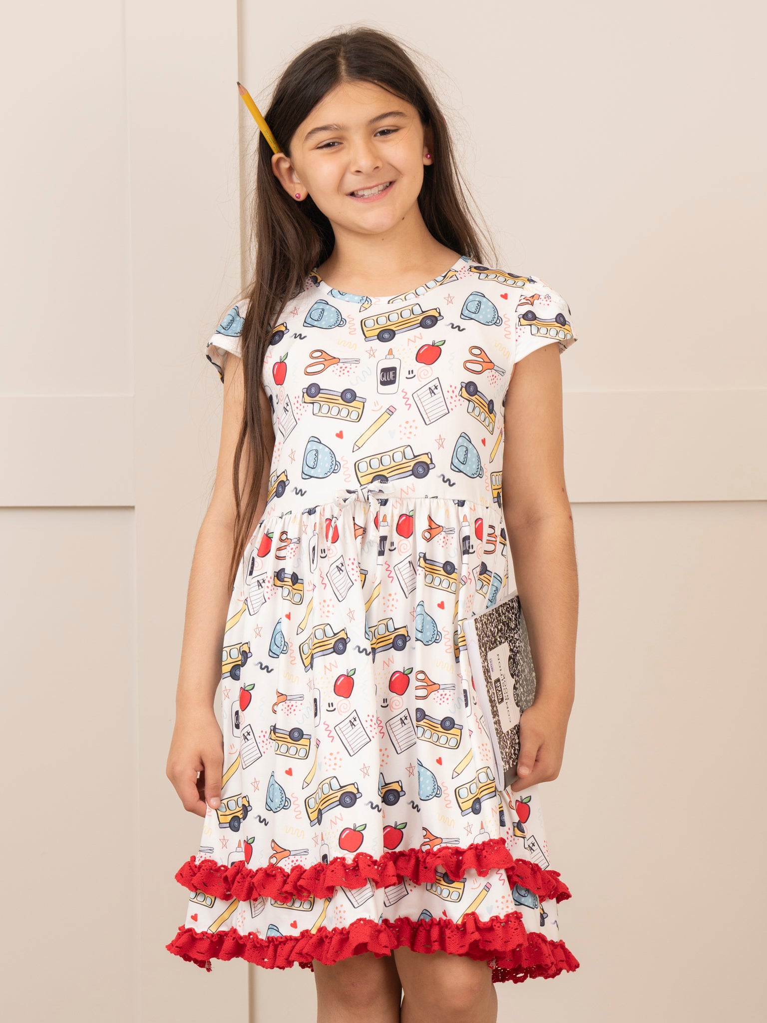 School Days Tiered Ruffle Dress - Marie Nicole Clothing