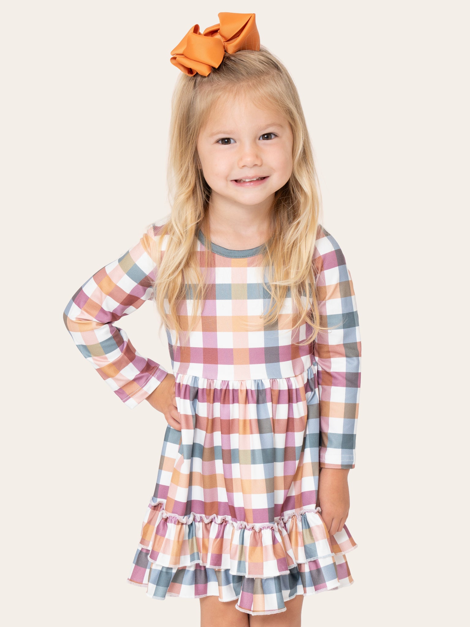 Cranberry Vintage Plaid Ruffle Dress - Marie Nicole Clothing