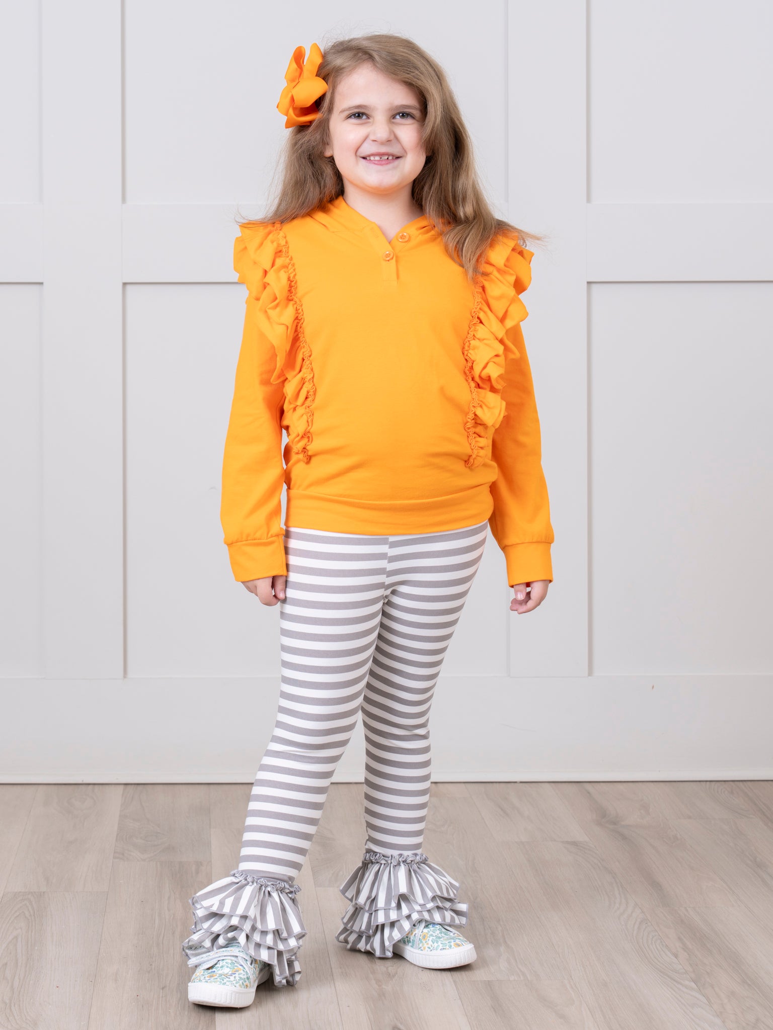 Ruffle Hoodie Top - Marie Nicole Clothing