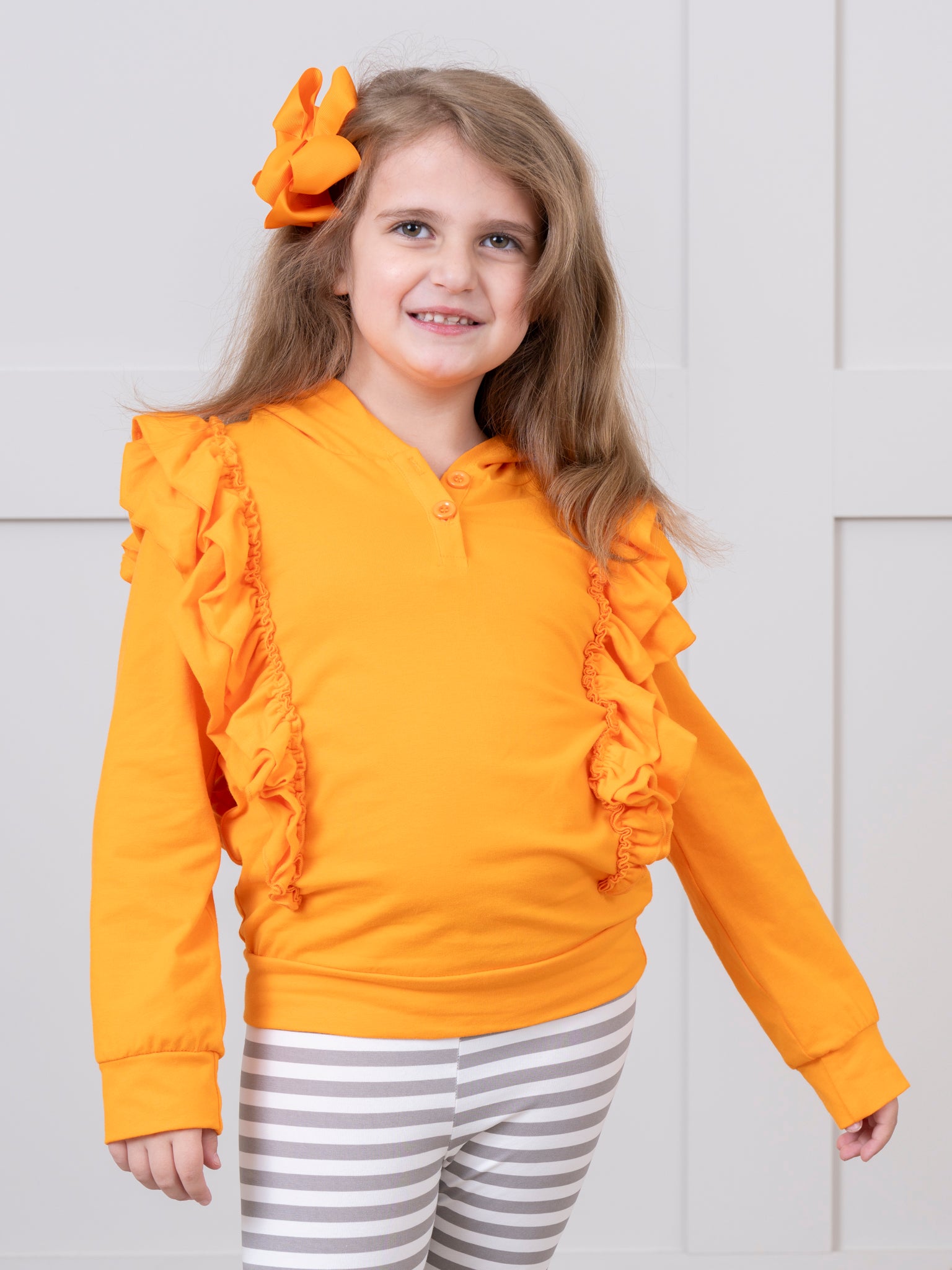 Ruffle Hoodie Top - Marie Nicole Clothing