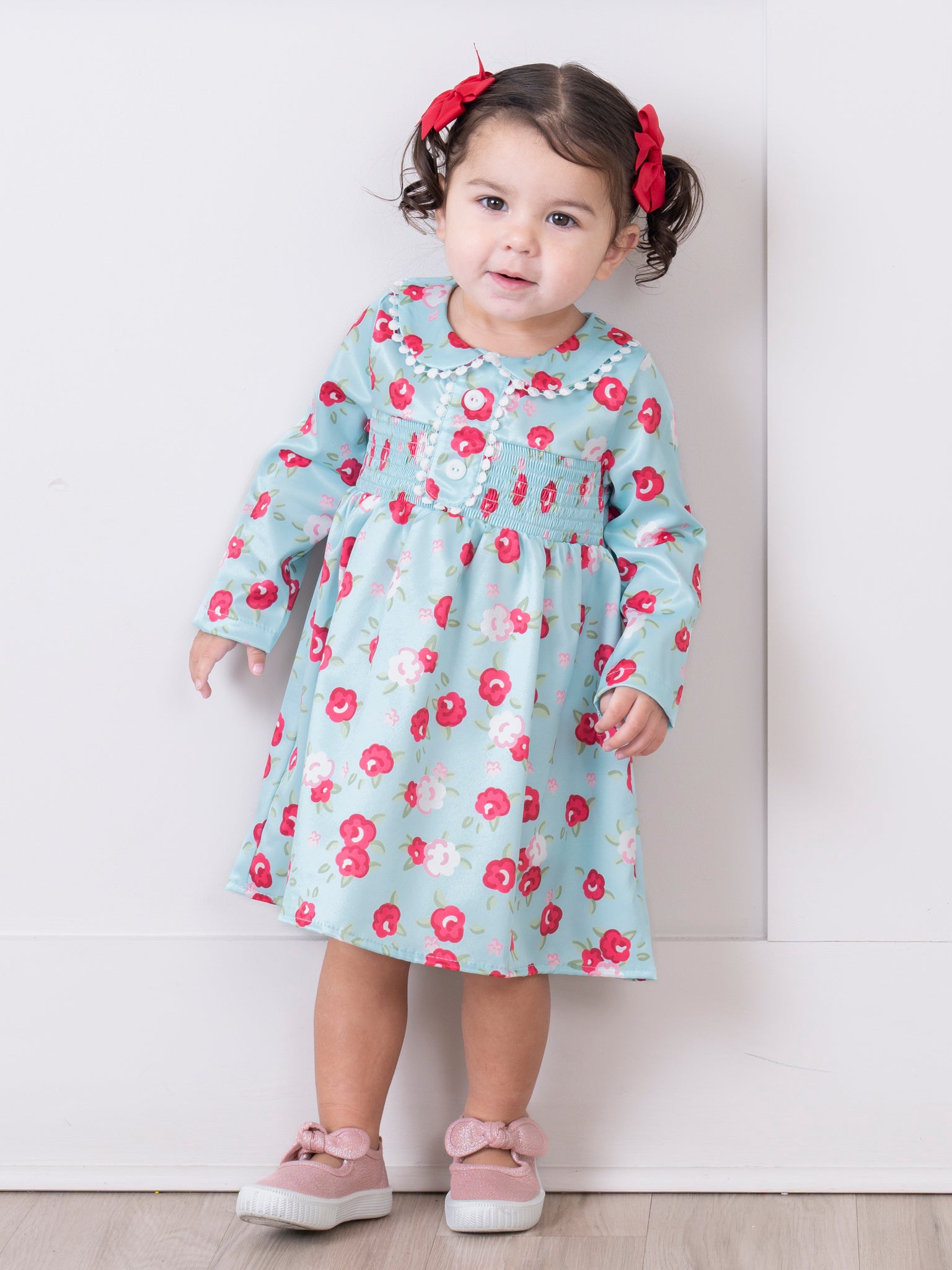 Mint Sweet Garden Smocked Dress - Marie Nicole Clothing