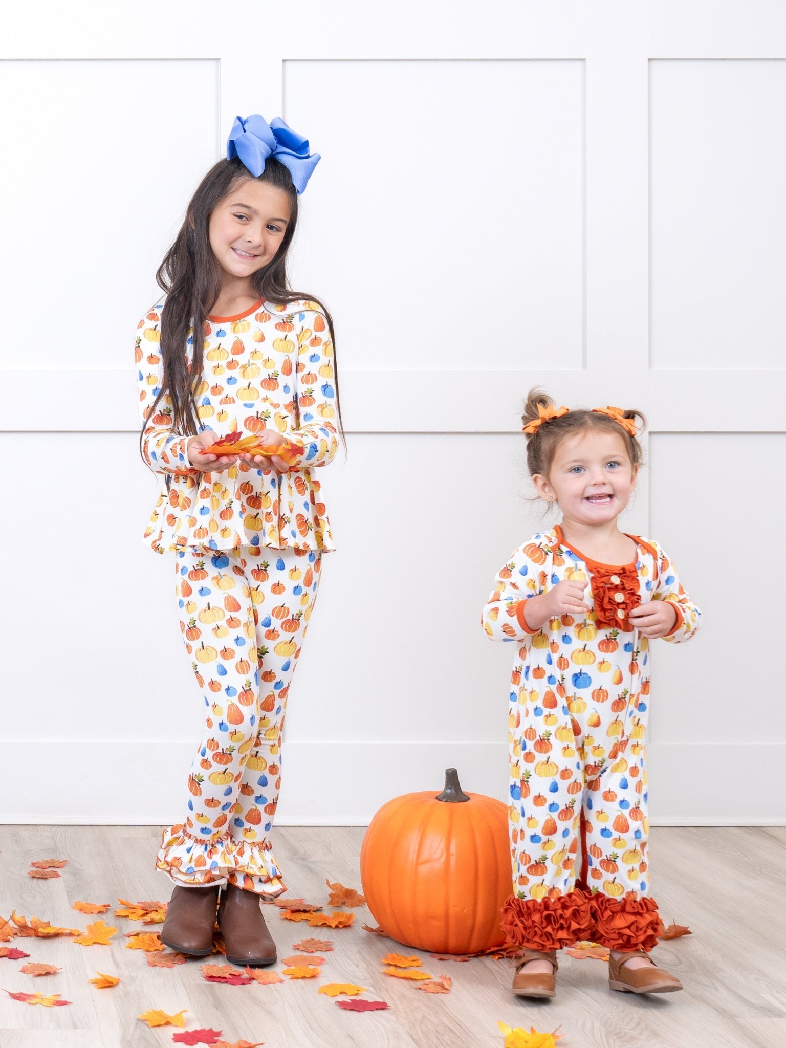 Party Pumpkins Bell Ruffle Leggings - Marie Nicole Clothing