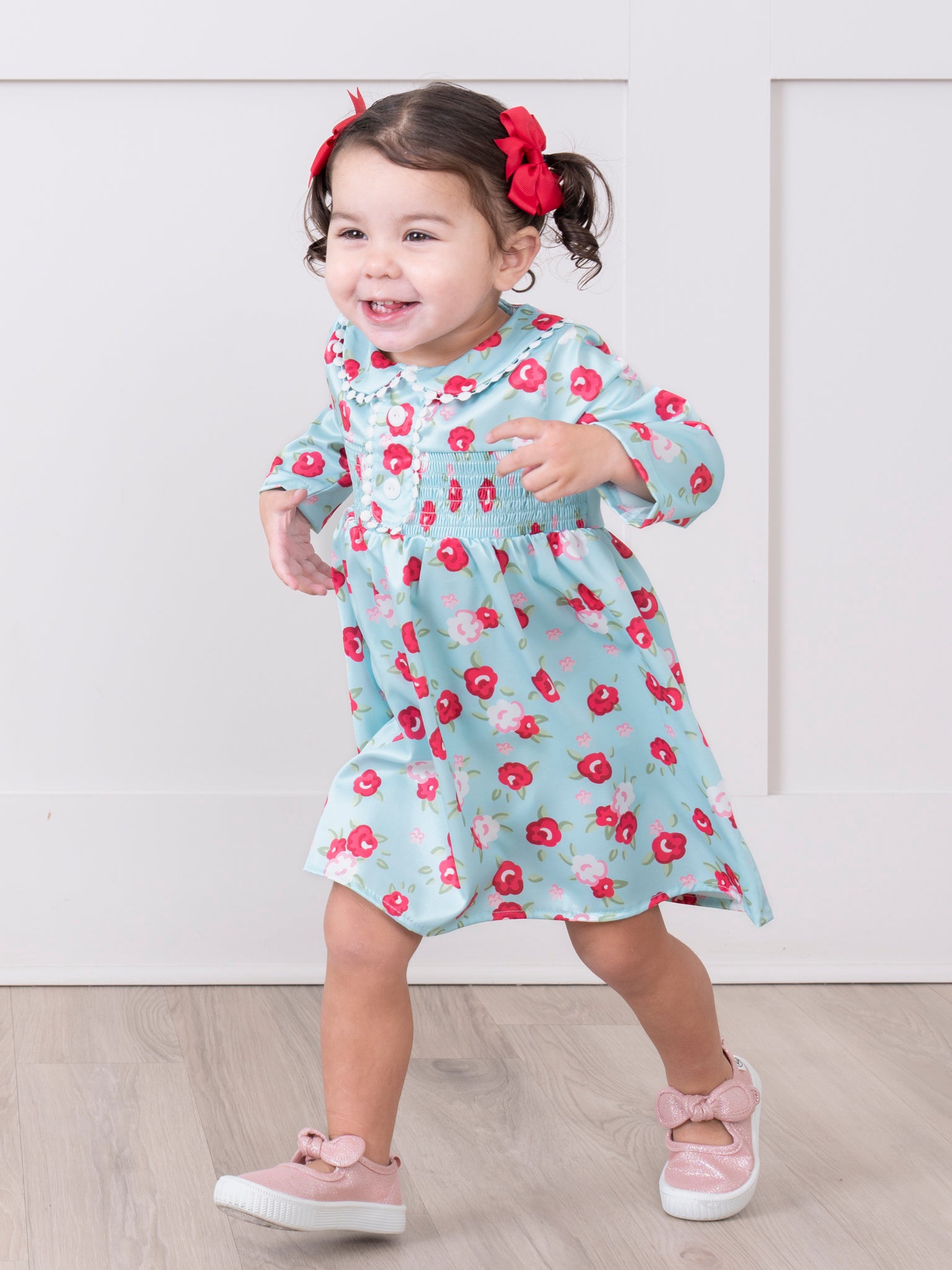 Mint Sweet Garden Smocked Dress - Marie Nicole Clothing
