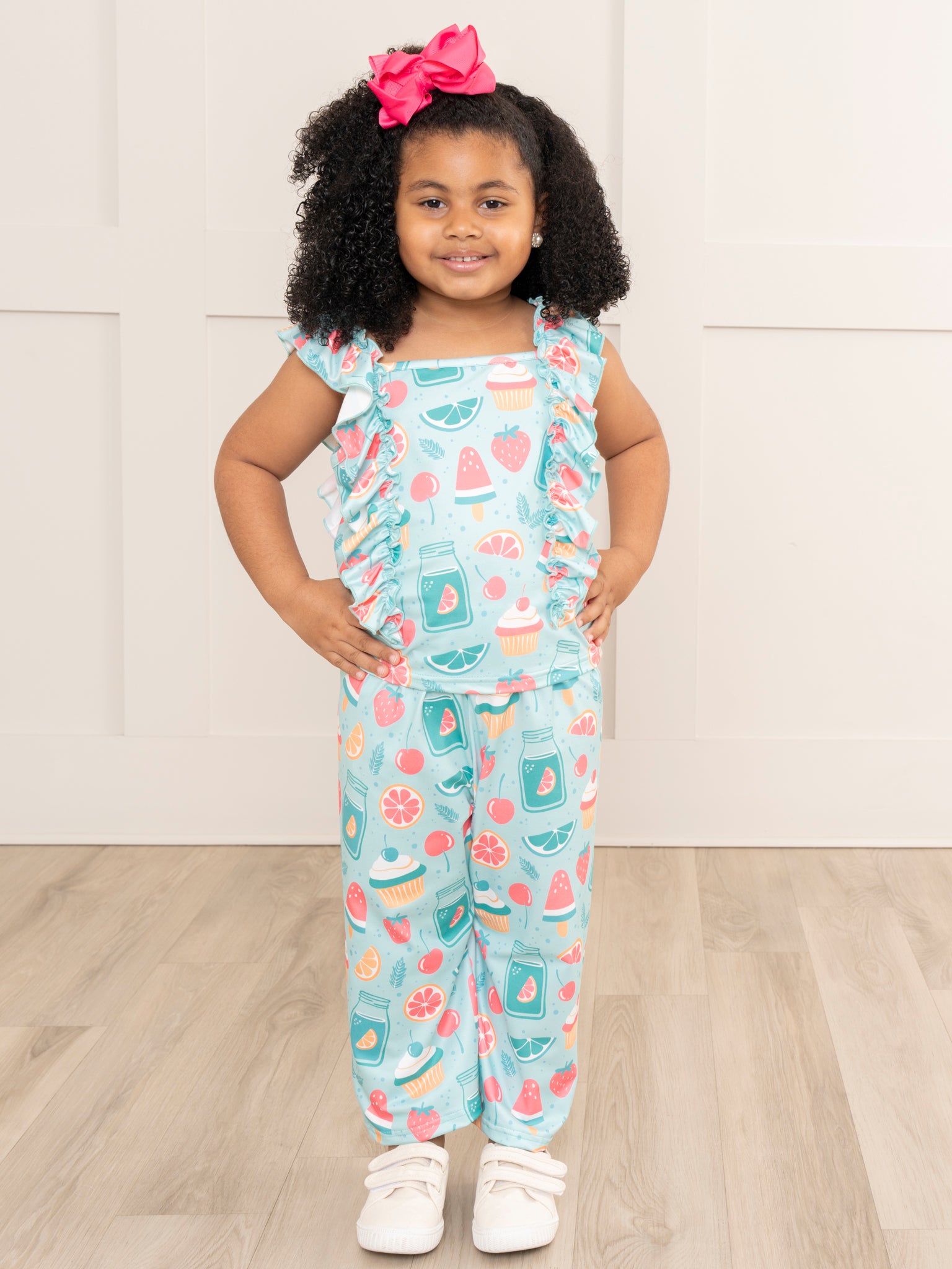 Teal Summer Treats Ruffle Outfit - Marie Nicole Clothing