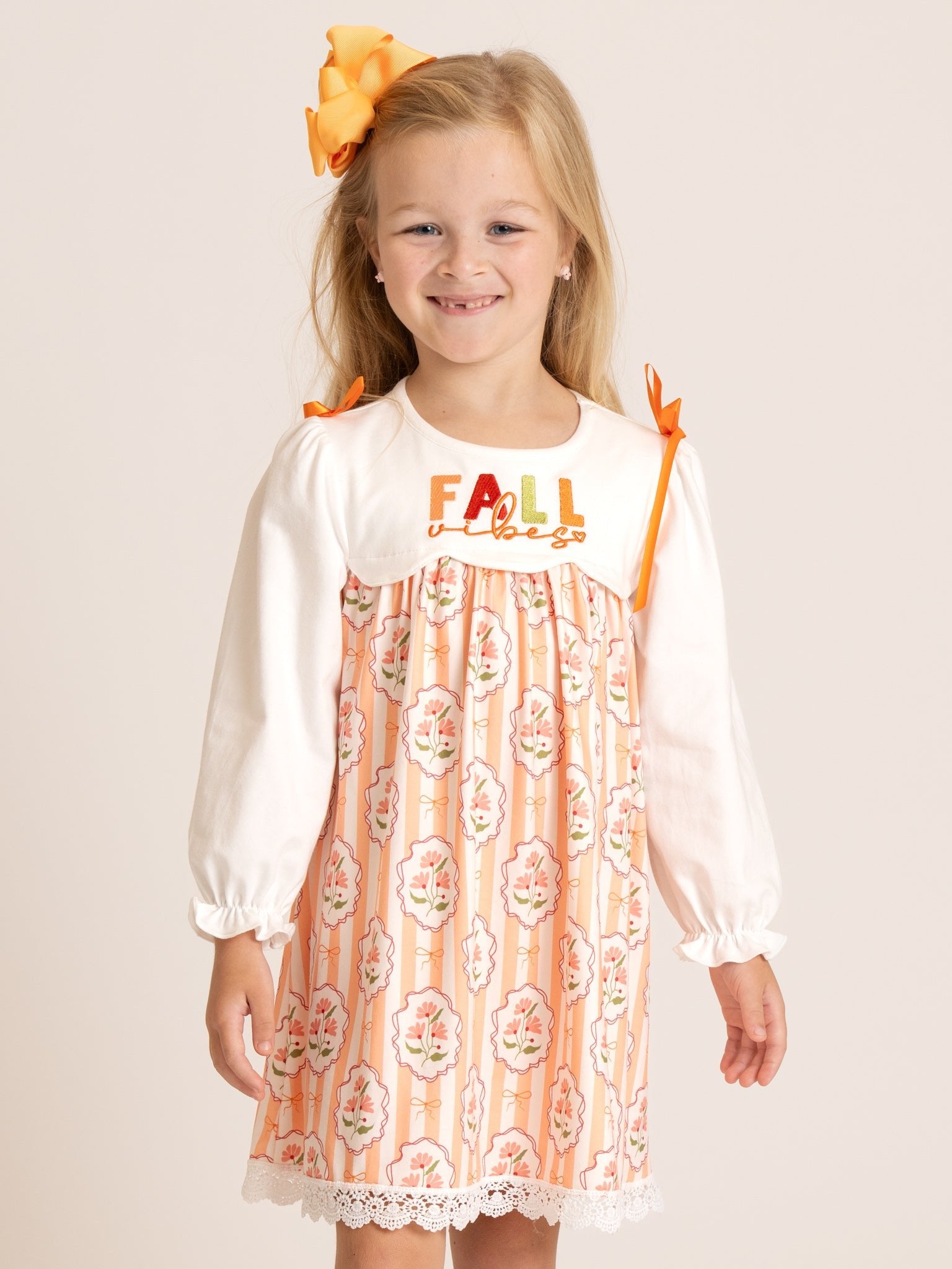 Bow Fall Patch Lace Dress - Marie Nicole Clothing