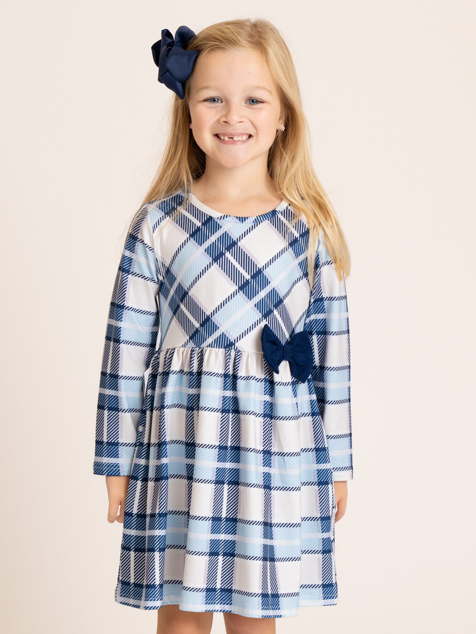 Plaid Prep Bow Dress - Marie Nicole Clothing