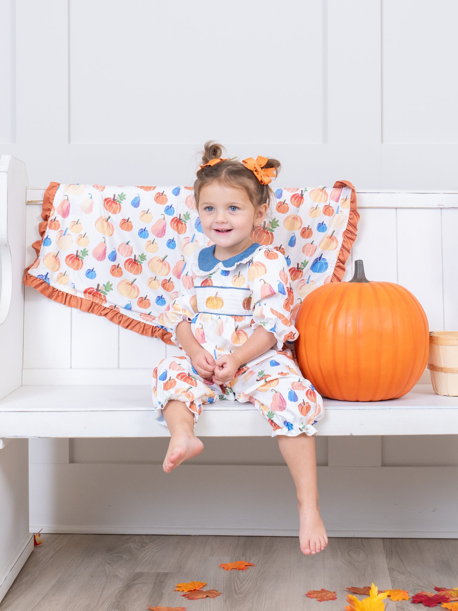 Party Pumpkins Ruffle Blanket - Marie Nicole Clothing