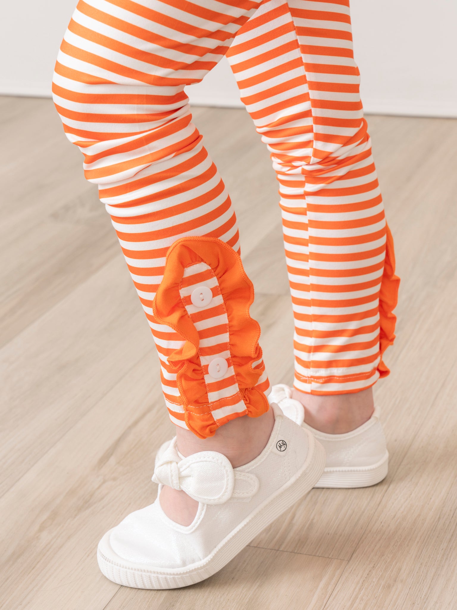 Orange Embroidered Football Ruffle Outfit - Marie Nicole Clothing