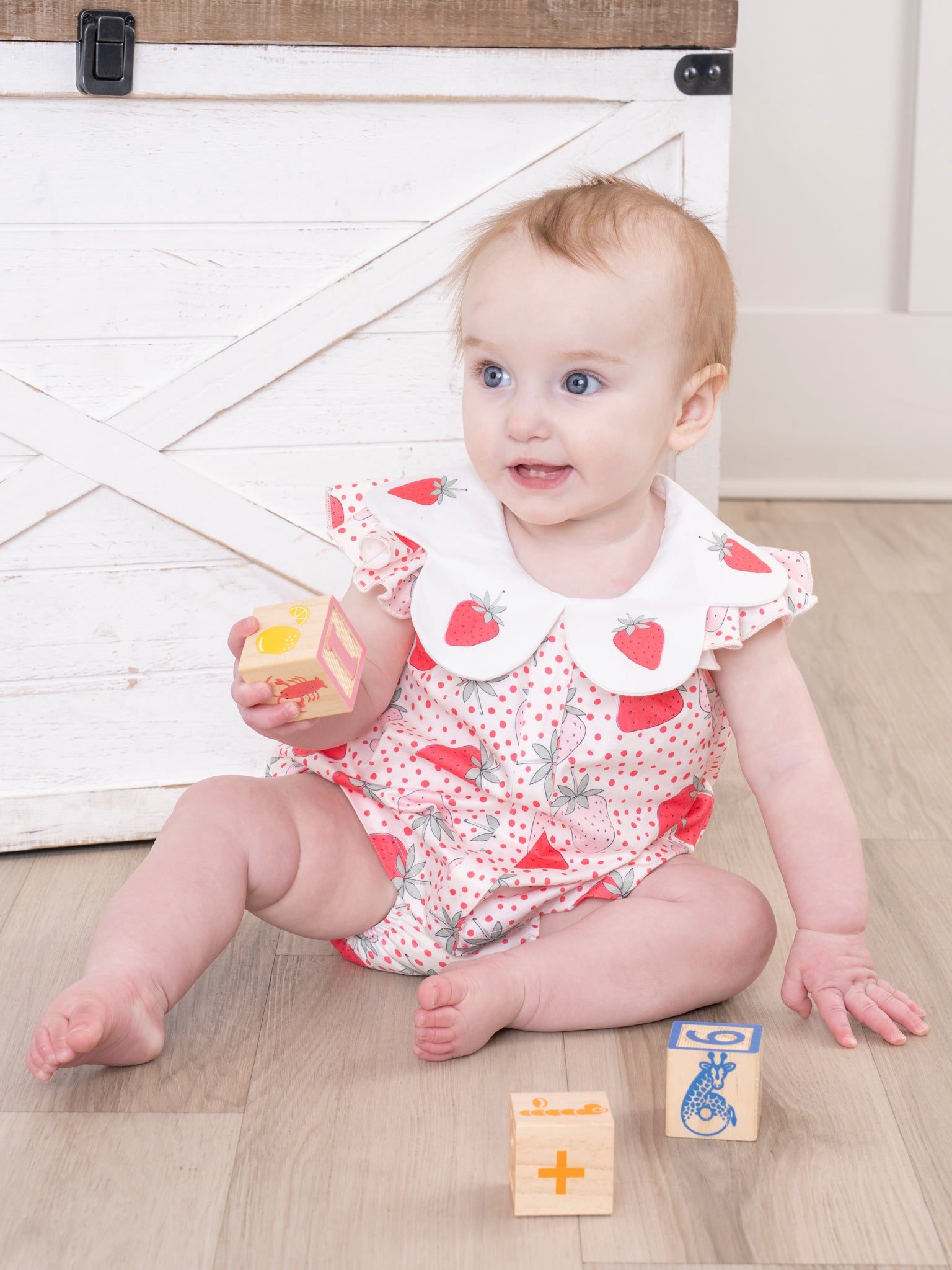 Strawberries & Dots Ruffle Bloomers Outfit - Marie Nicole Clothing