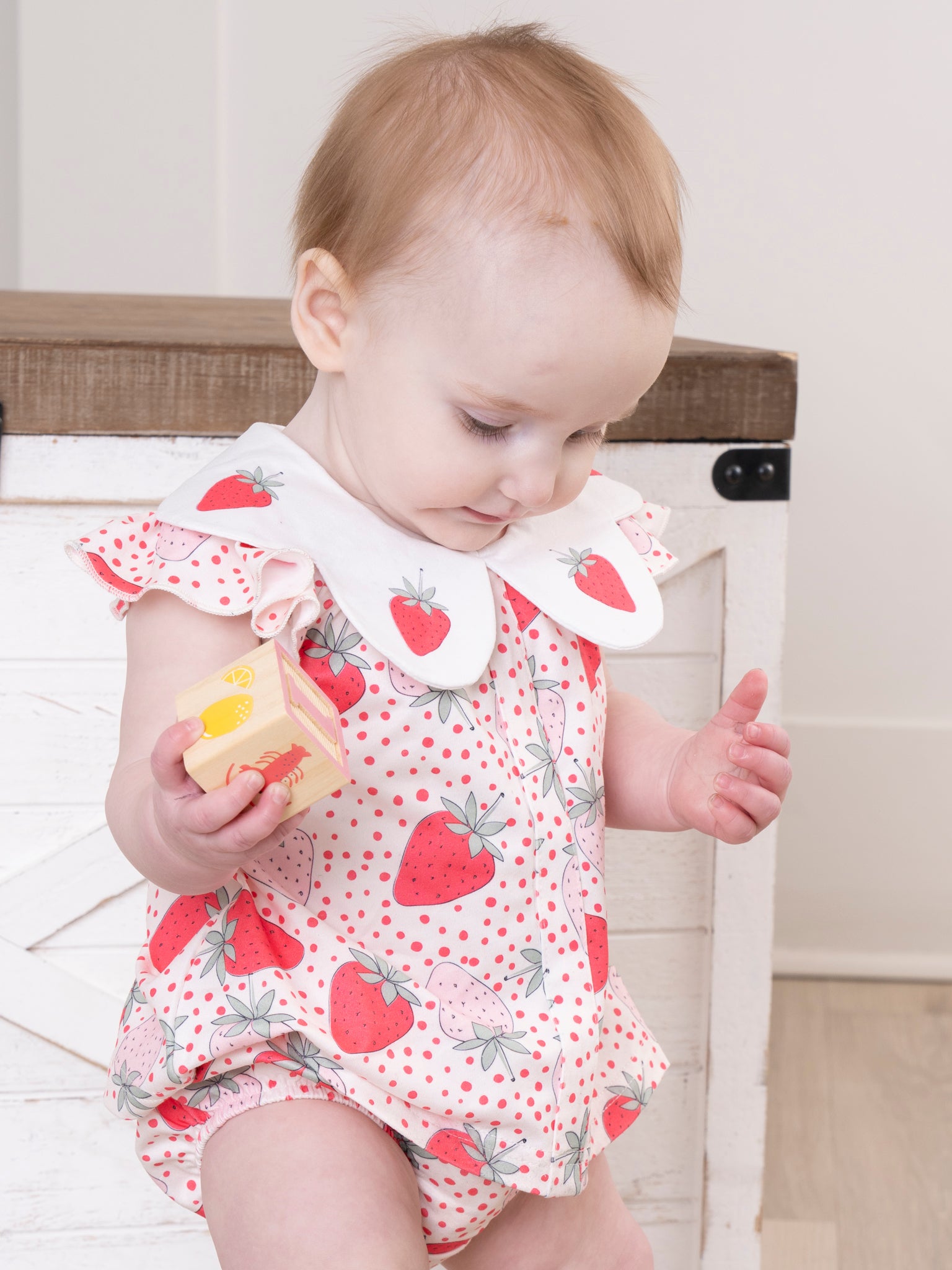 Strawberries & Dots Ruffle Bloomers Outfit - Marie Nicole Clothing