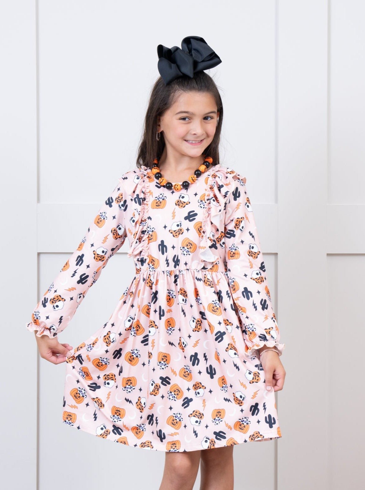 Happy Halloween Ruffle Dress - Marie Nicole Clothing