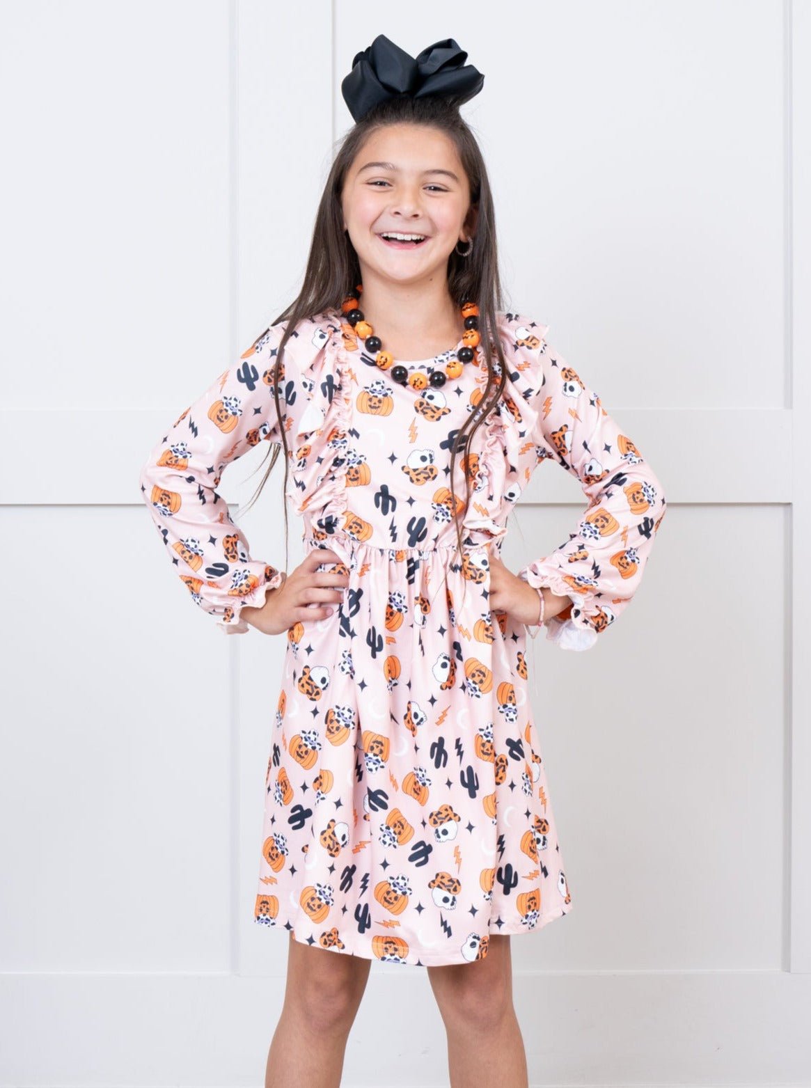 Happy Halloween Ruffle Dress - Marie Nicole Clothing