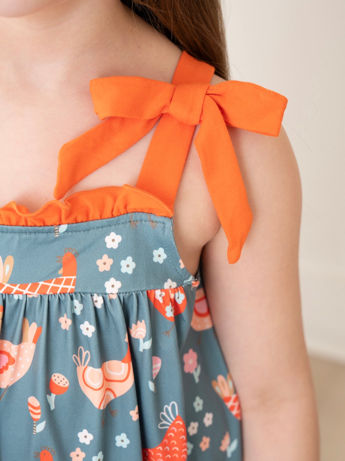 Whimsical Chickens Bow Dress - Marie Nicole Clothing