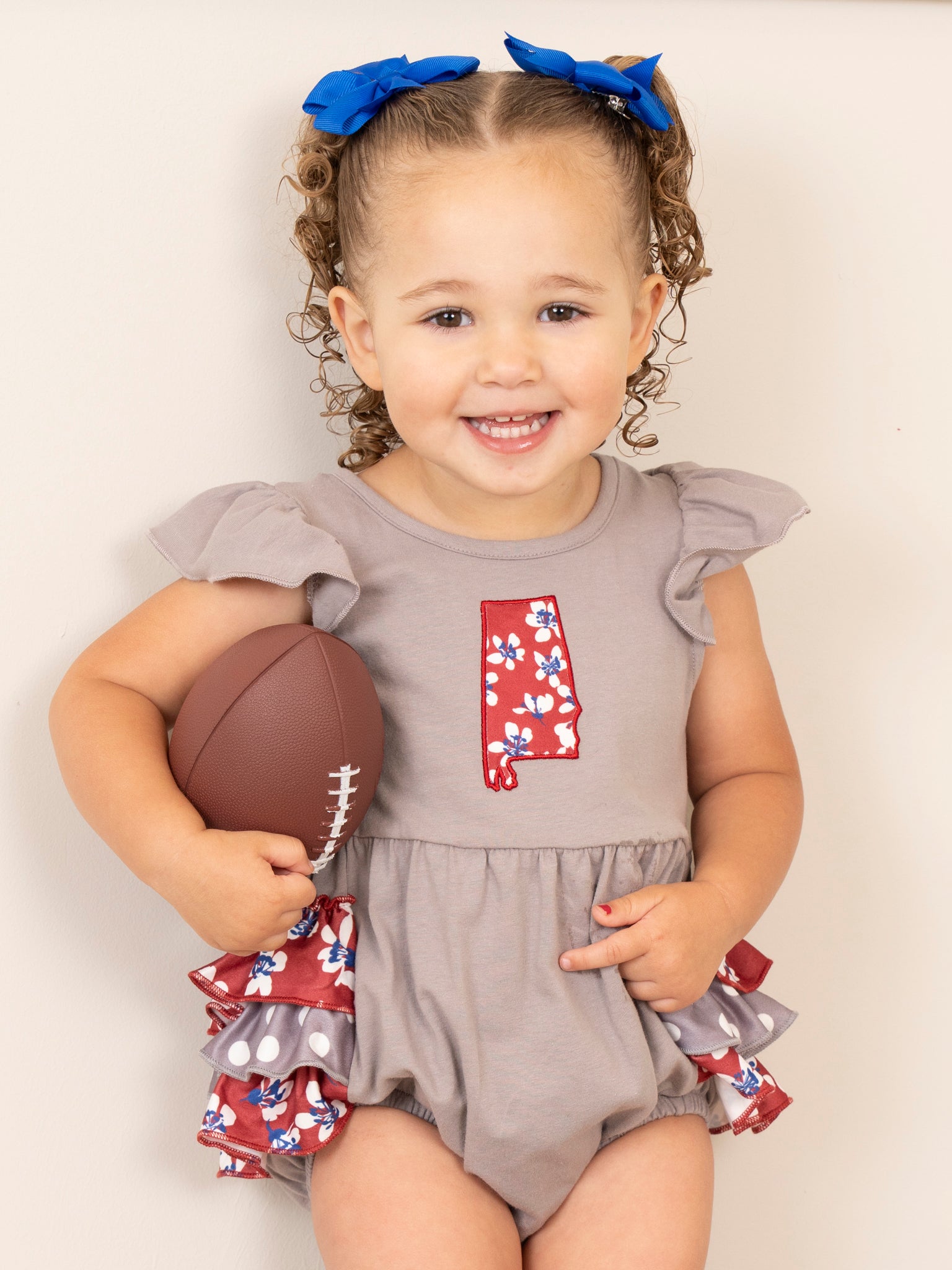 AL Crimson Floral Ruffle Bubble Romper - Marie Nicole Clothing