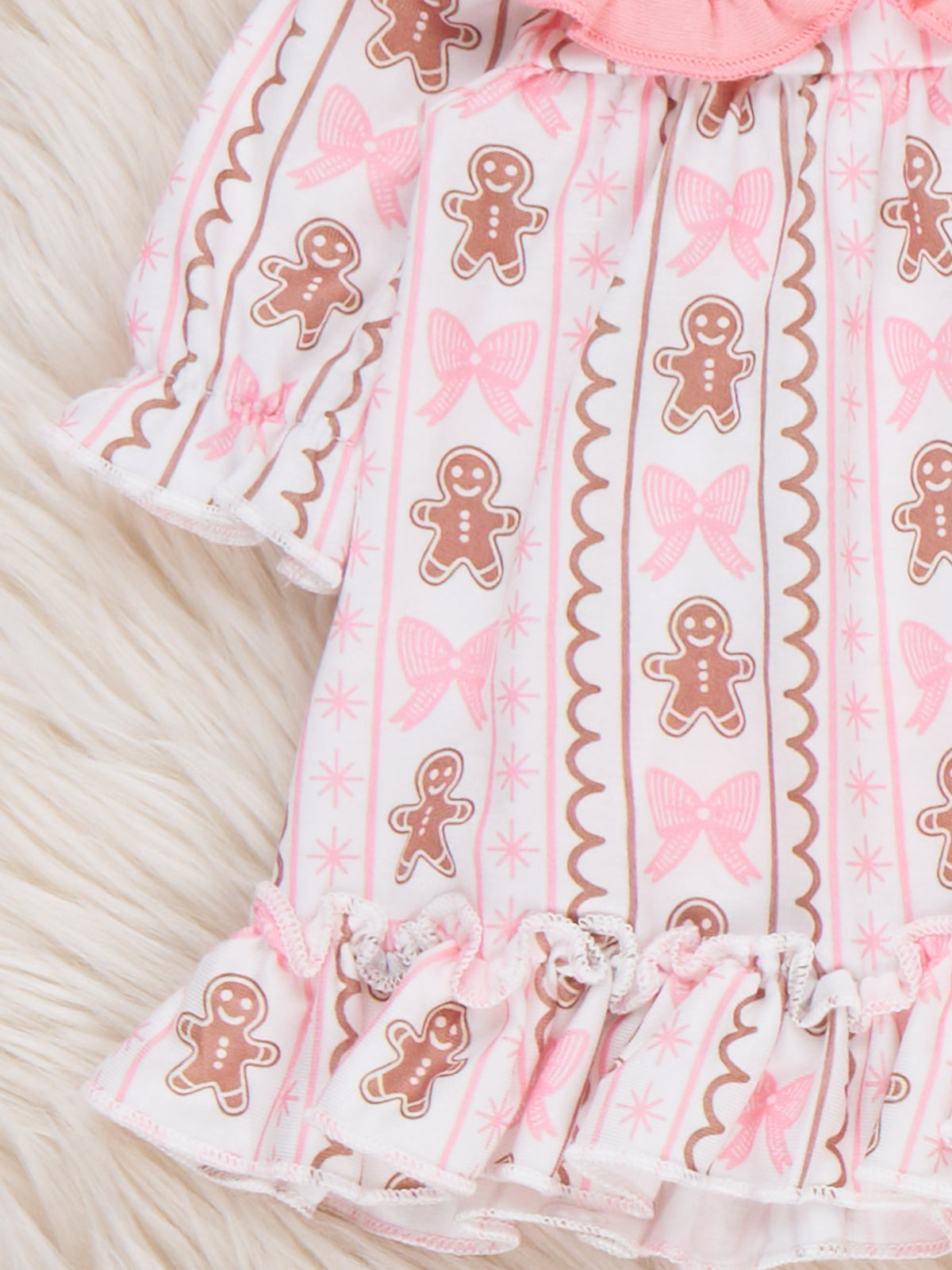 Sweet Gingerbread Ruffle Doll Dress - Marie Nicole Clothing