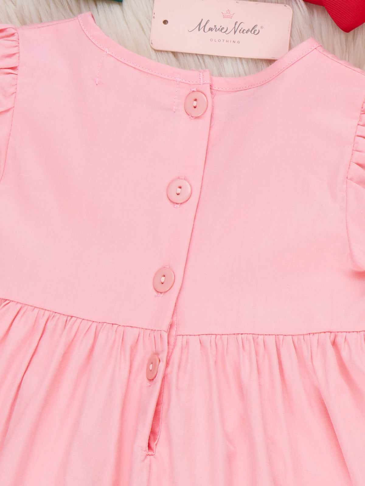 Jolly Santa Smocked Lace Dress - Marie Nicole Clothing