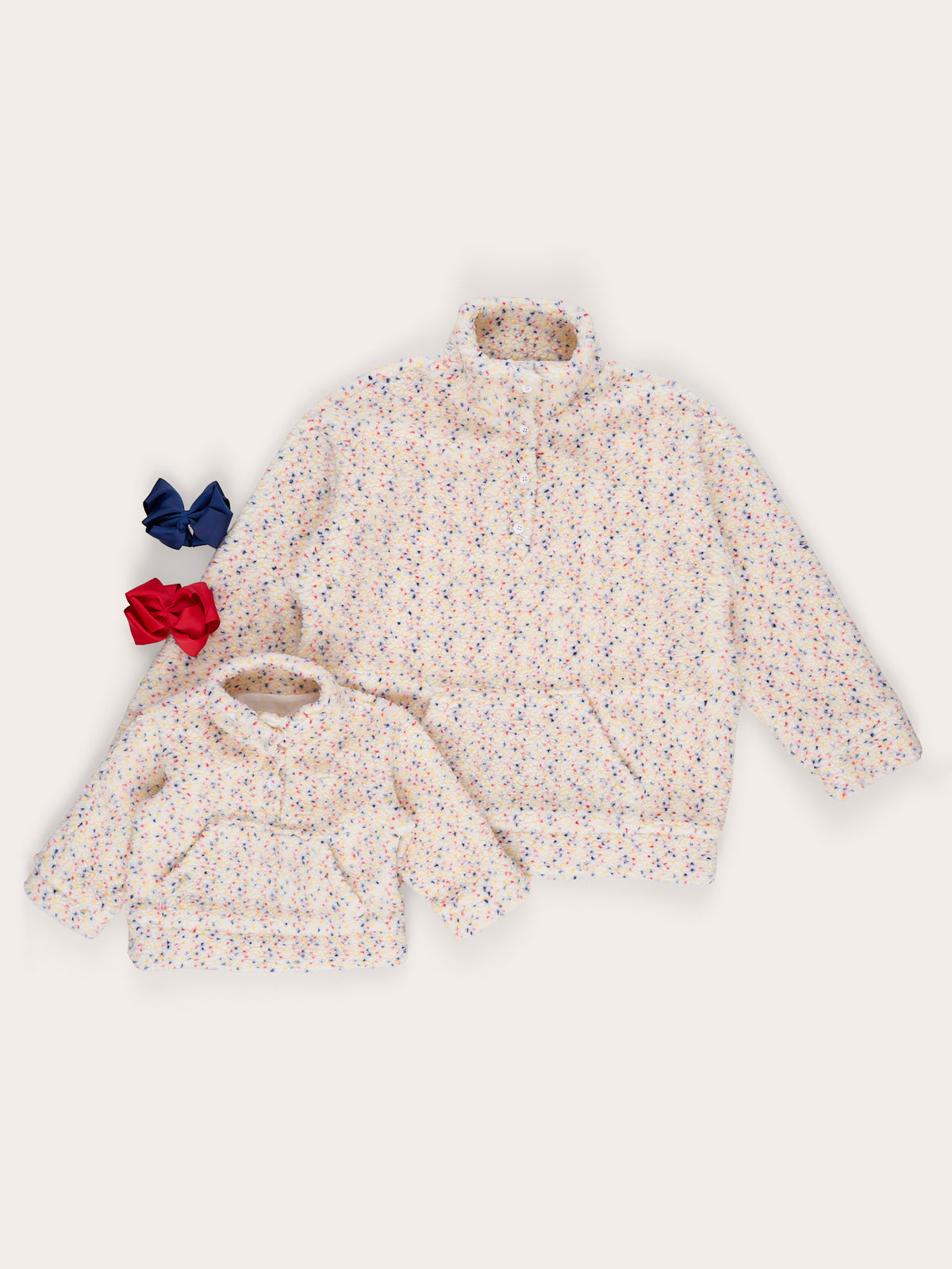 Mom & Me Cozy Meadow Speckle Pocket Pullover - Marie Nicole Clothing