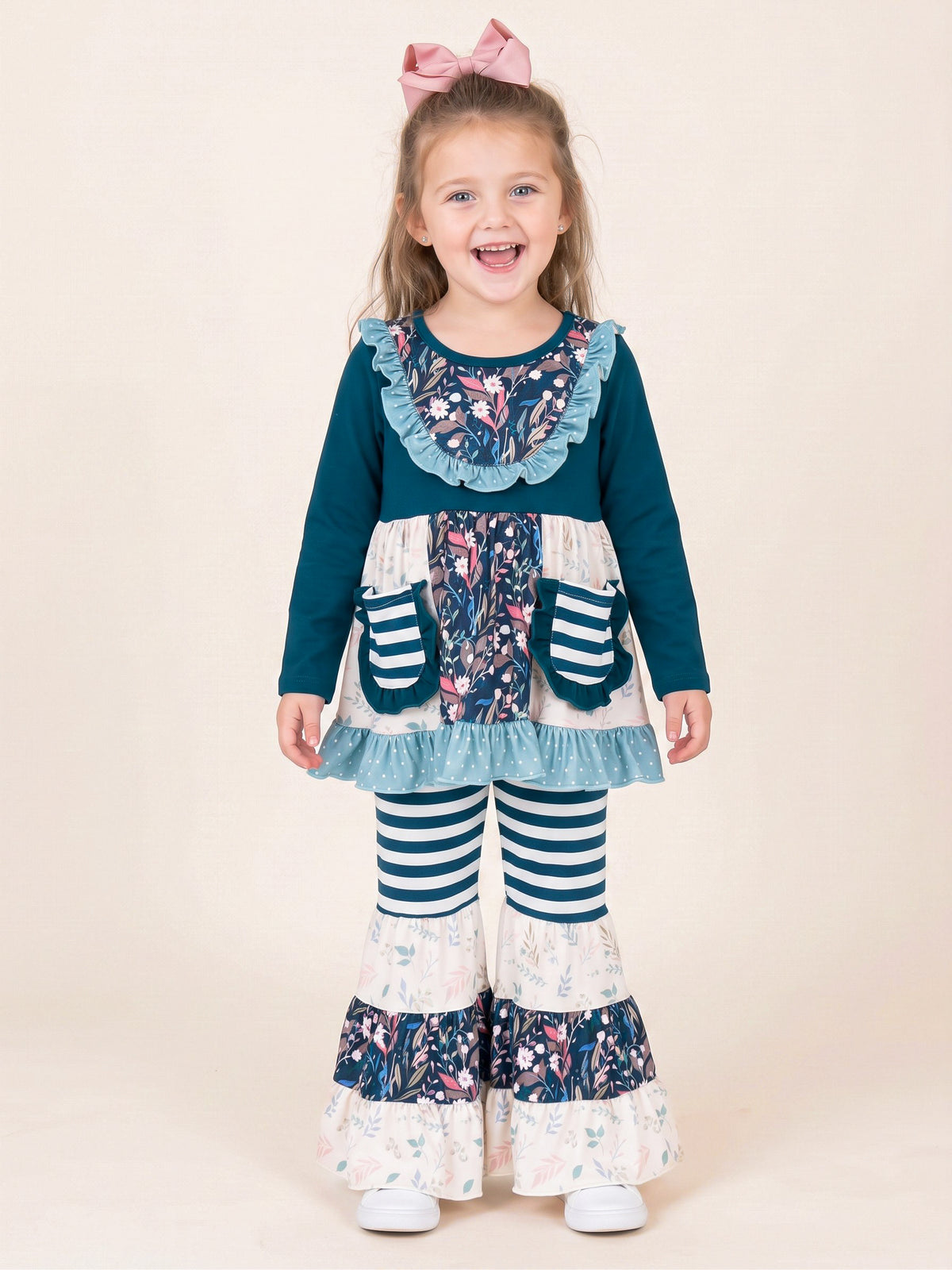 Pocket Flara Bells Outfit - Vintage Garden - Marie Nicole Clothing