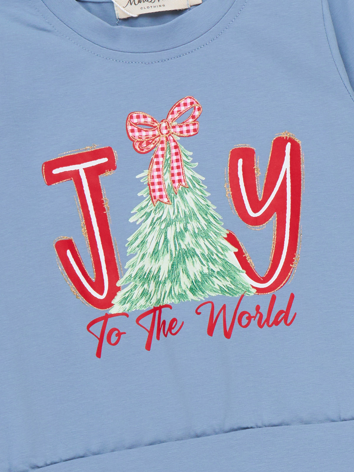 "Joy To The World" Gingham Bell Bottom Outfit - Marie Nicole Clothing