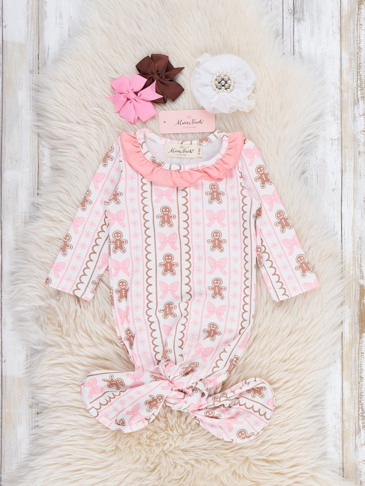 Sweet Gingerbread Ruffle Gown - Marie Nicole Clothing
