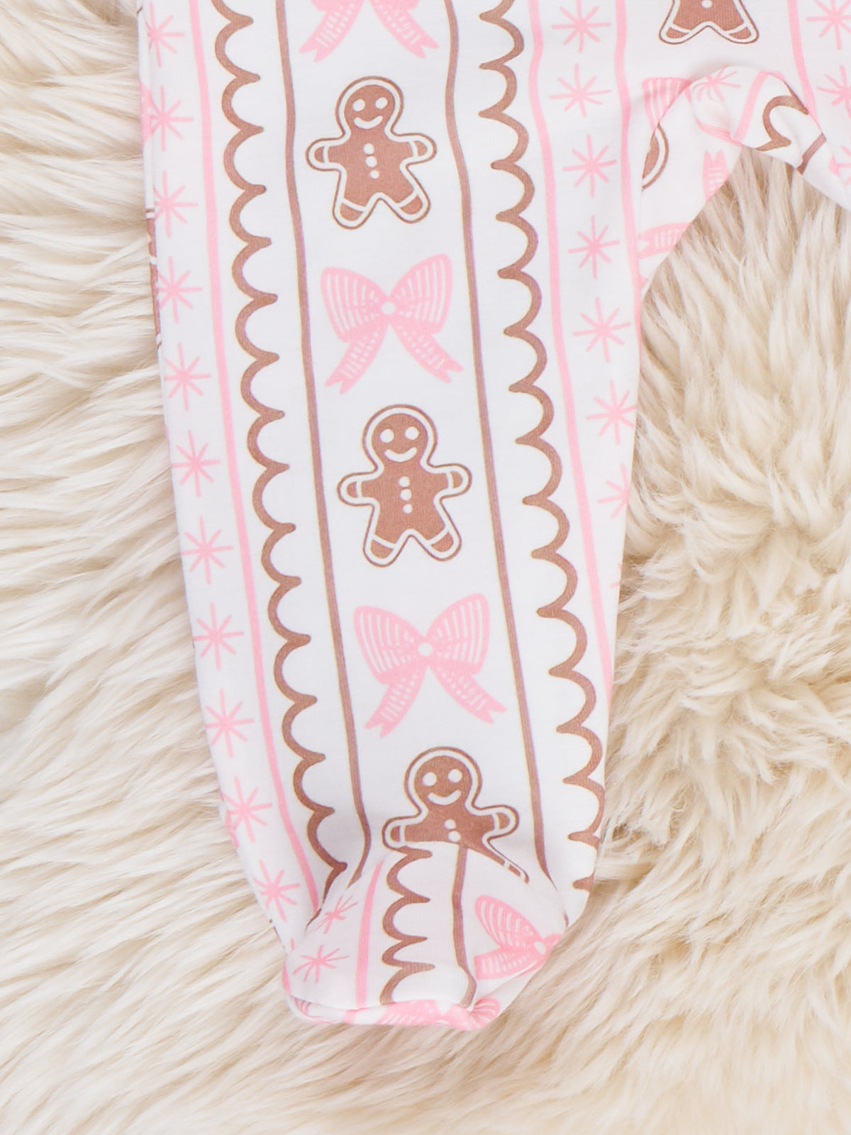 Sweet Gingerbread Ruffle Footed Sleeper Pajamas - Marie Nicole Clothing
