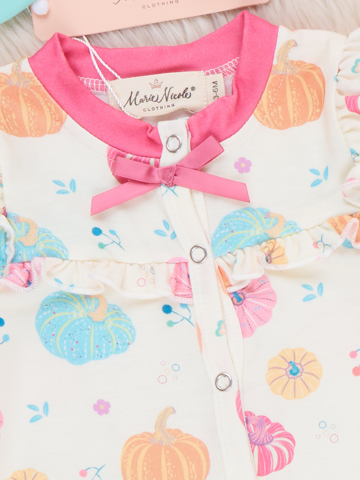 Playful Pumpkins Ruffle Footed Sleeper Pajamas - Marie Nicole Clothing