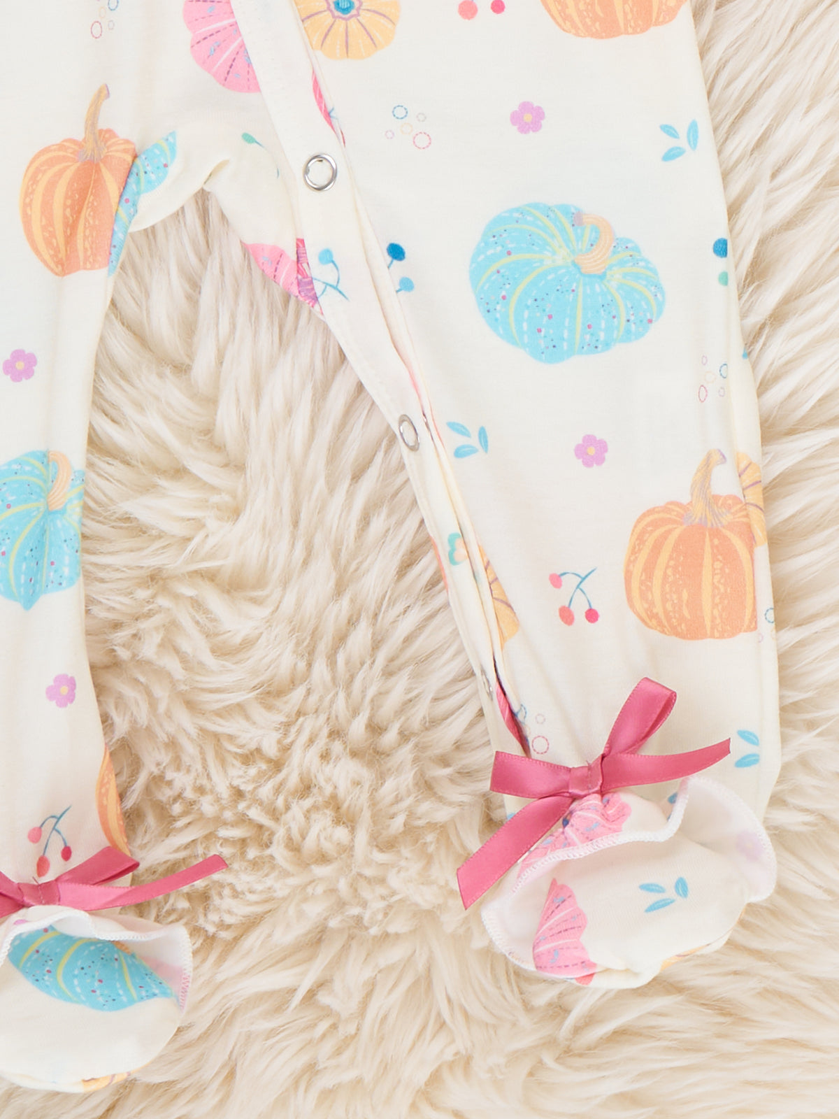 Playful Pumpkins Ruffle Footed Sleeper Pajamas - Marie Nicole Clothing