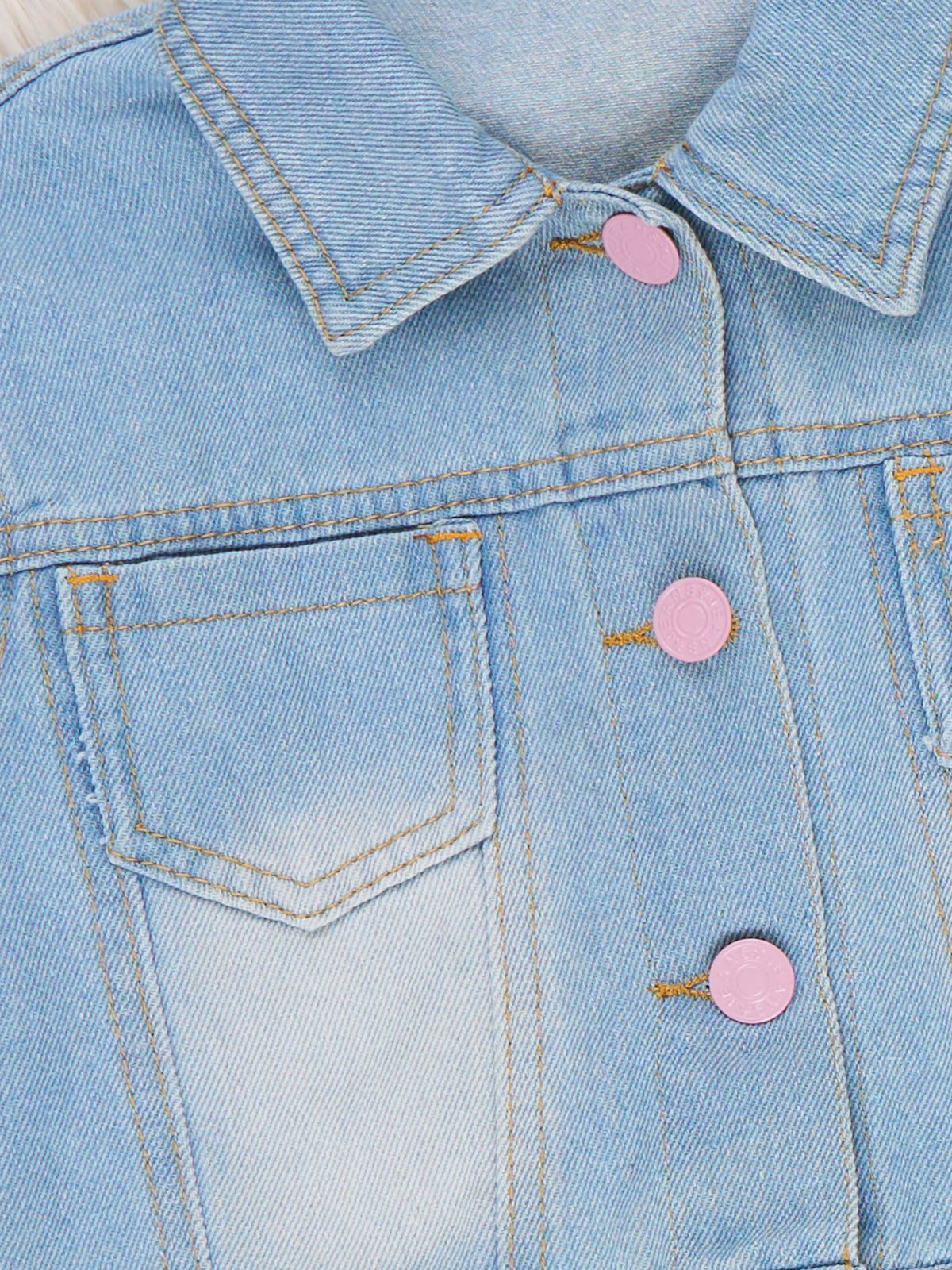 Sparkle Crown Patch Denim Jacket - Marie Nicole Clothing