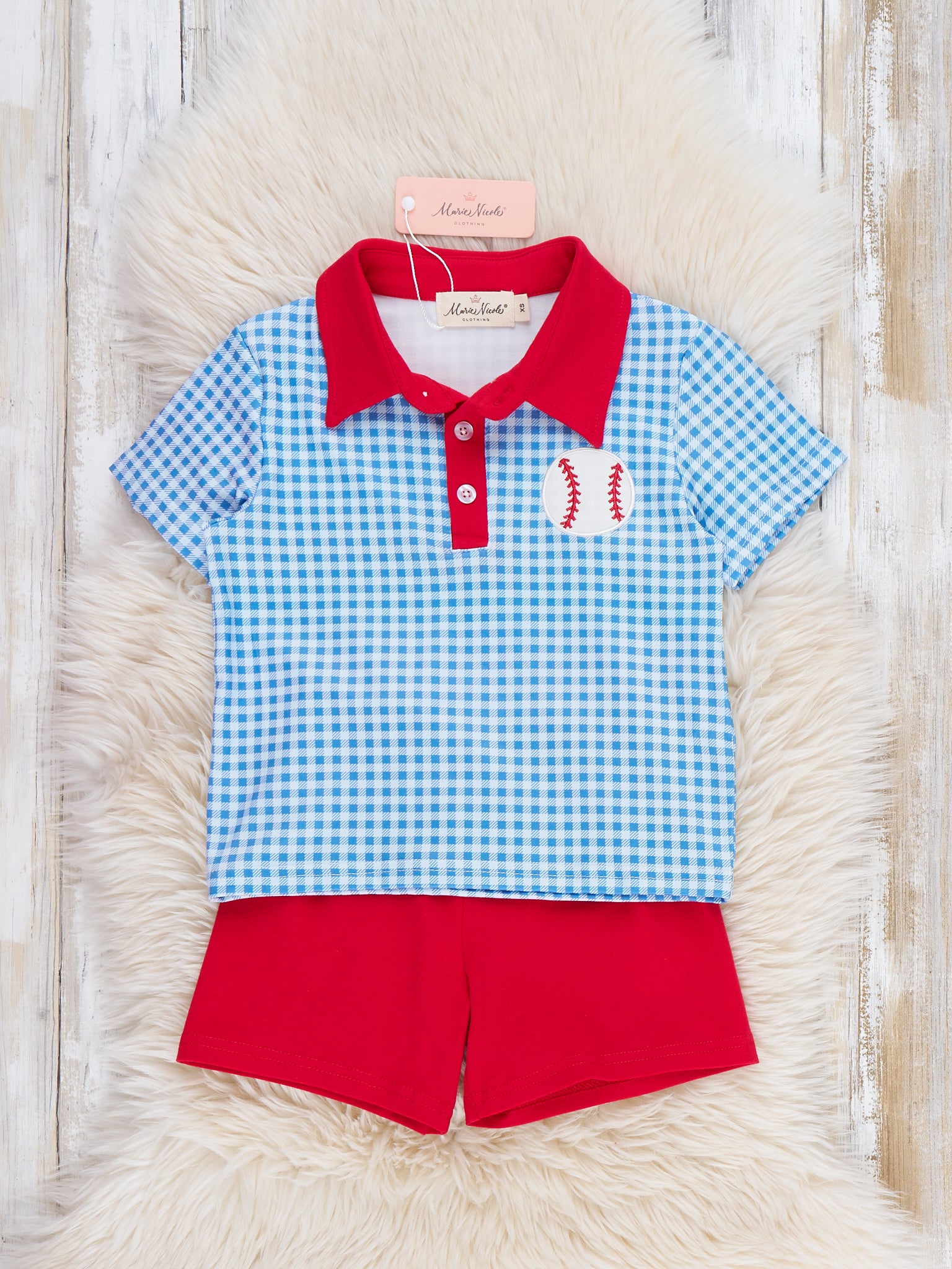 Field of Fun Baseball Embroidered Outfit - Marie Nicole Clothing