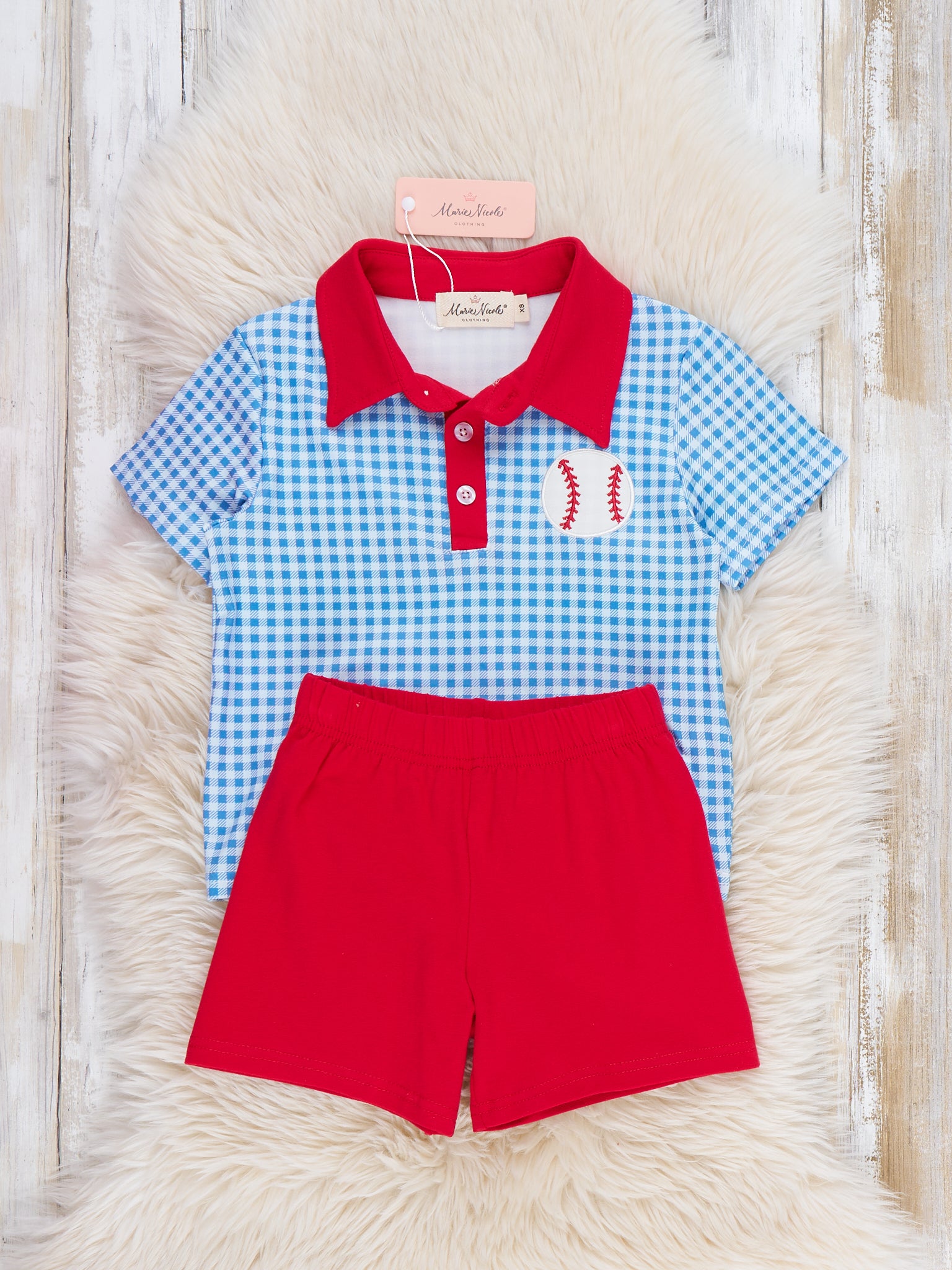 Field of Fun Baseball Embroidered Outfit - Marie Nicole Clothing