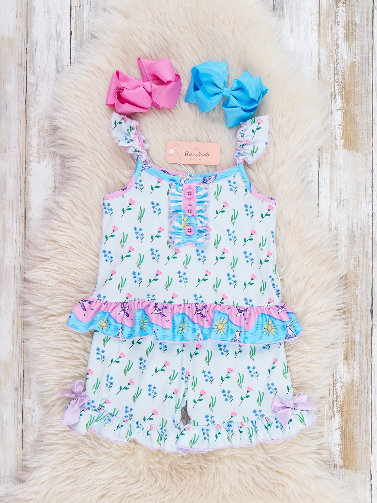 Flower Garden Ruffle Outfit - Marie Nicole Clothing