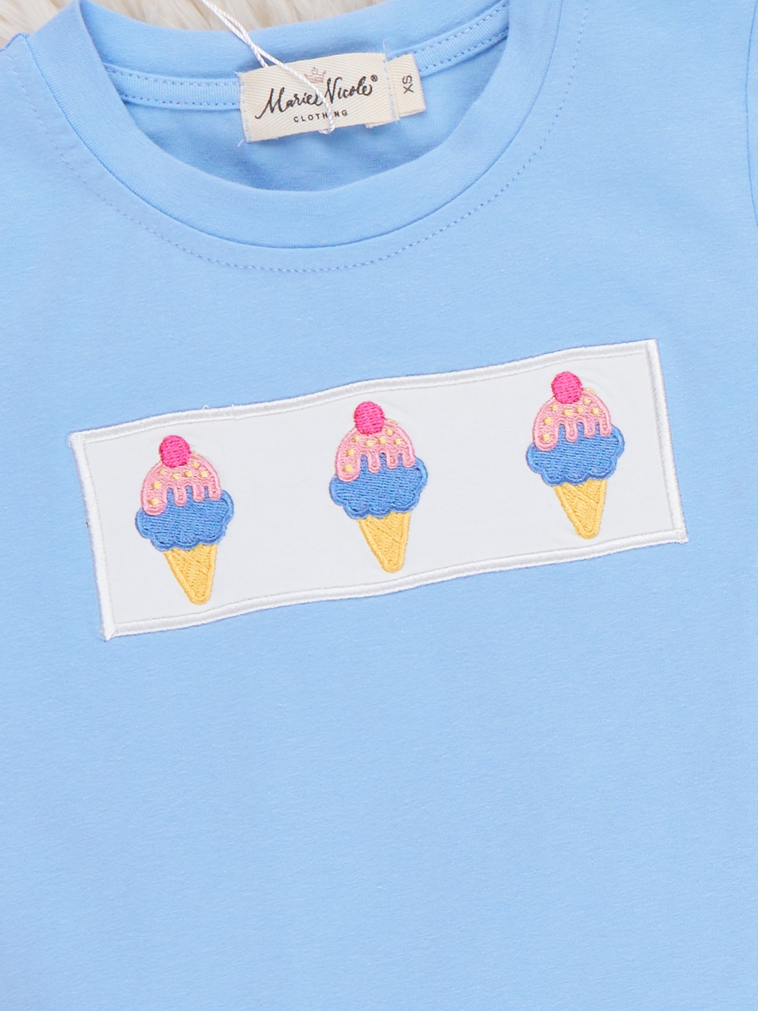 Frozen Delight Ice Cream Embroidered Cotton Outfit - Marie Nicole Clothing