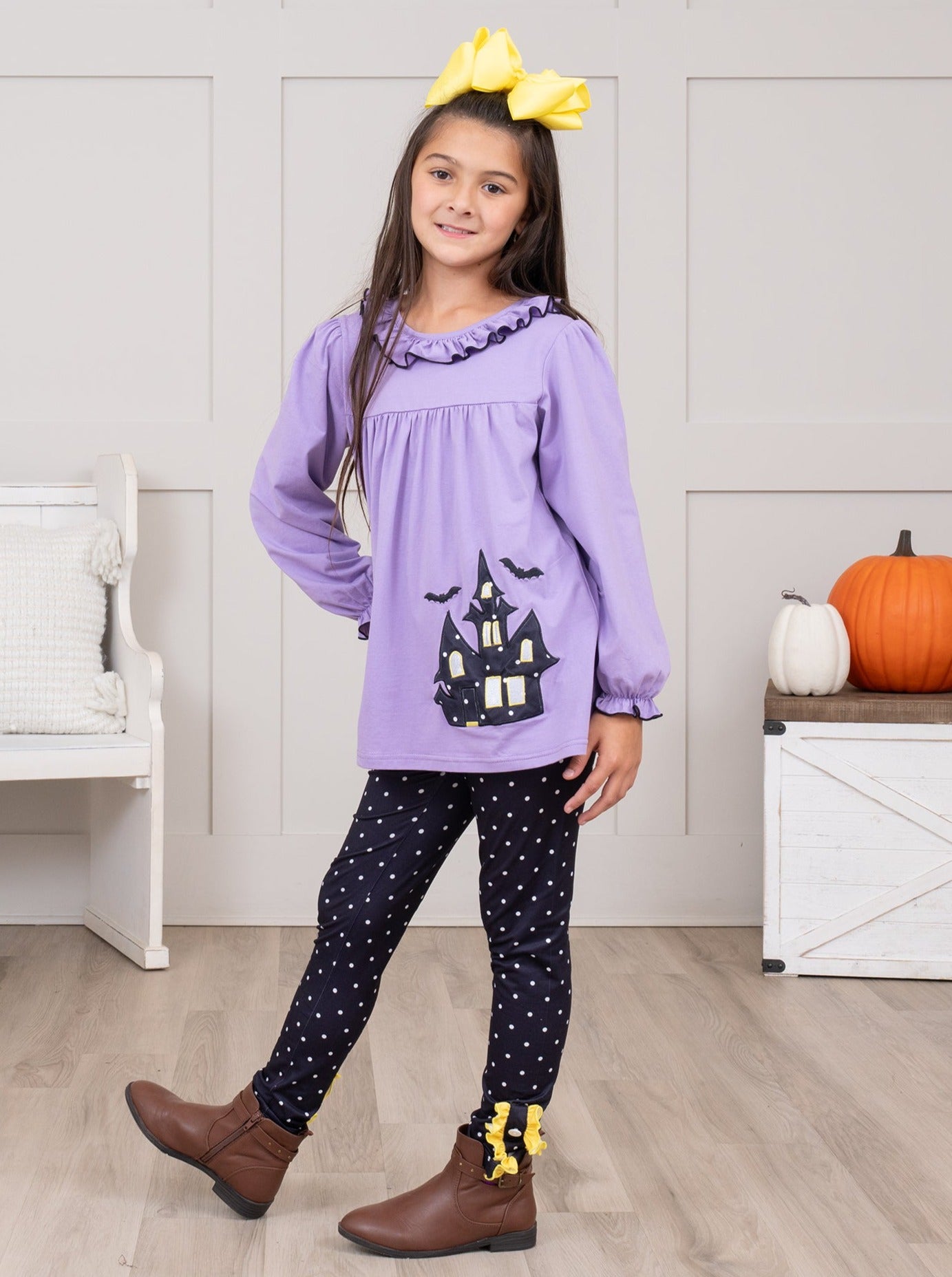 Purple Hallows Eve Ruffle Outfit - Marie Nicole Clothing