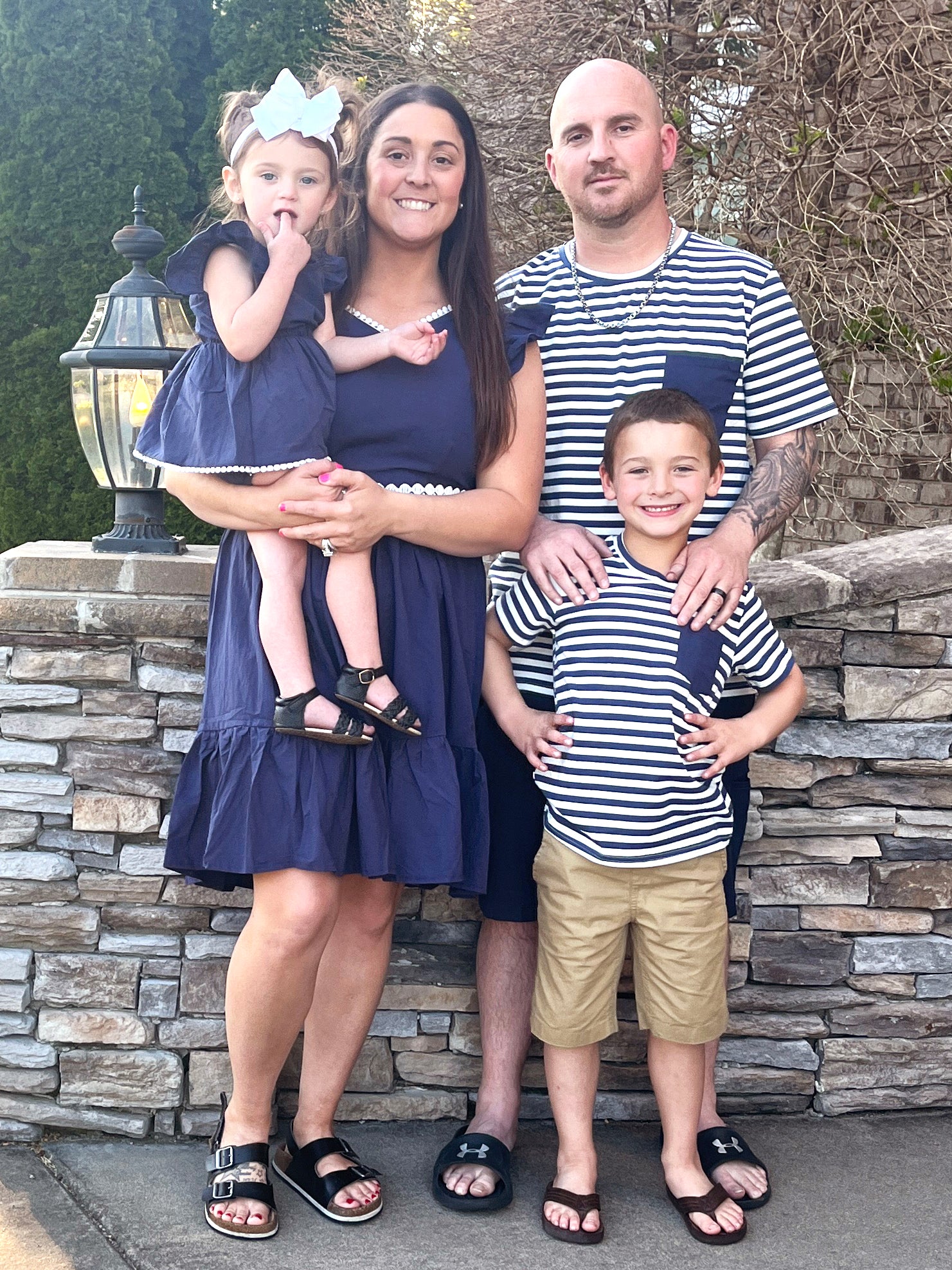 Mom & Me Navy Ruffle Dress & Bubble - Marie Nicole Clothing