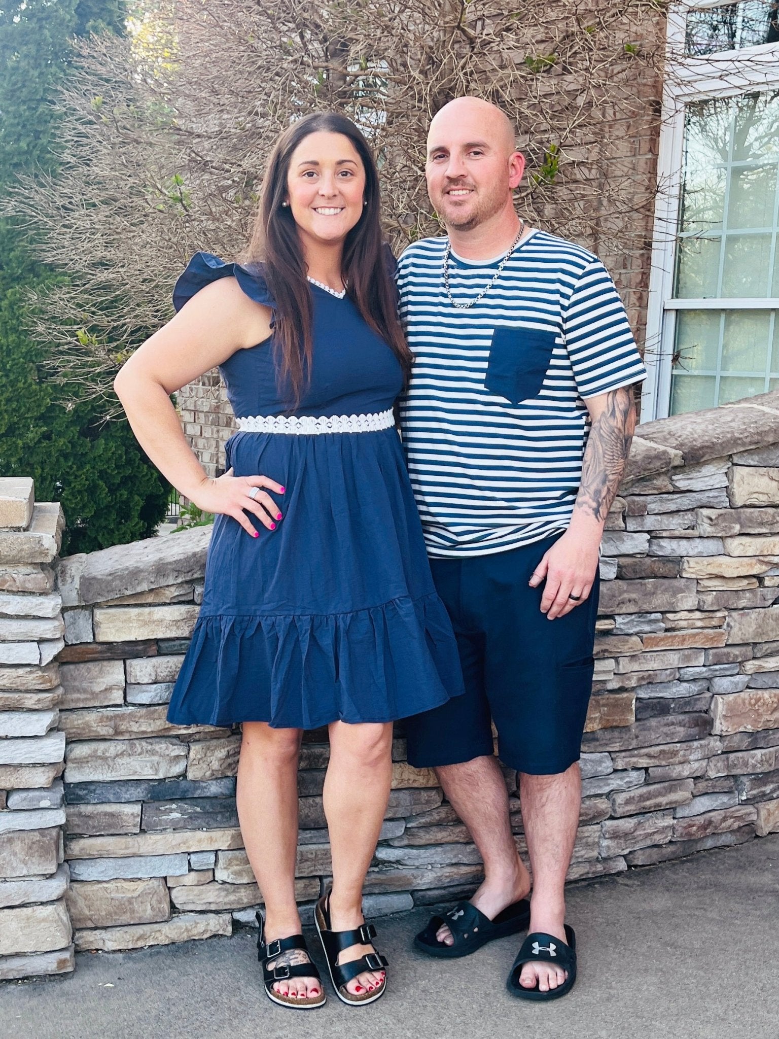 Dad & Me Navy Striped Pocket Shirt - Marie Nicole Clothing