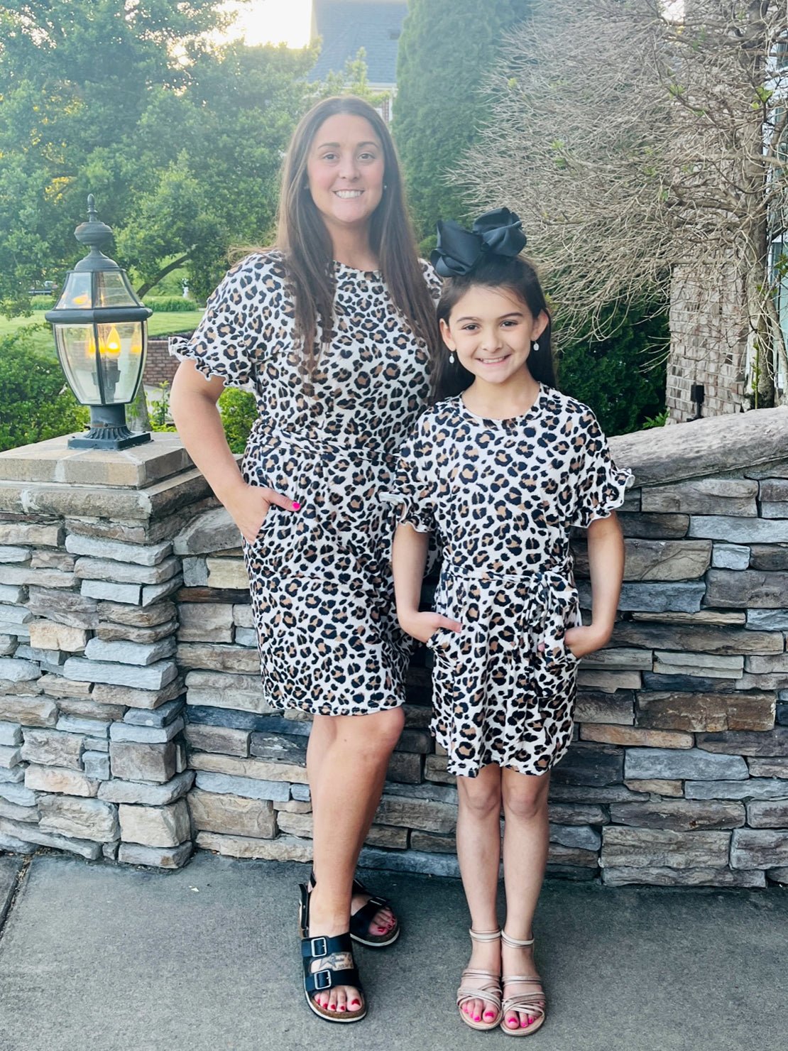 Mom & Me Leopard Tie Dress & Romper - Marie Nicole Clothing