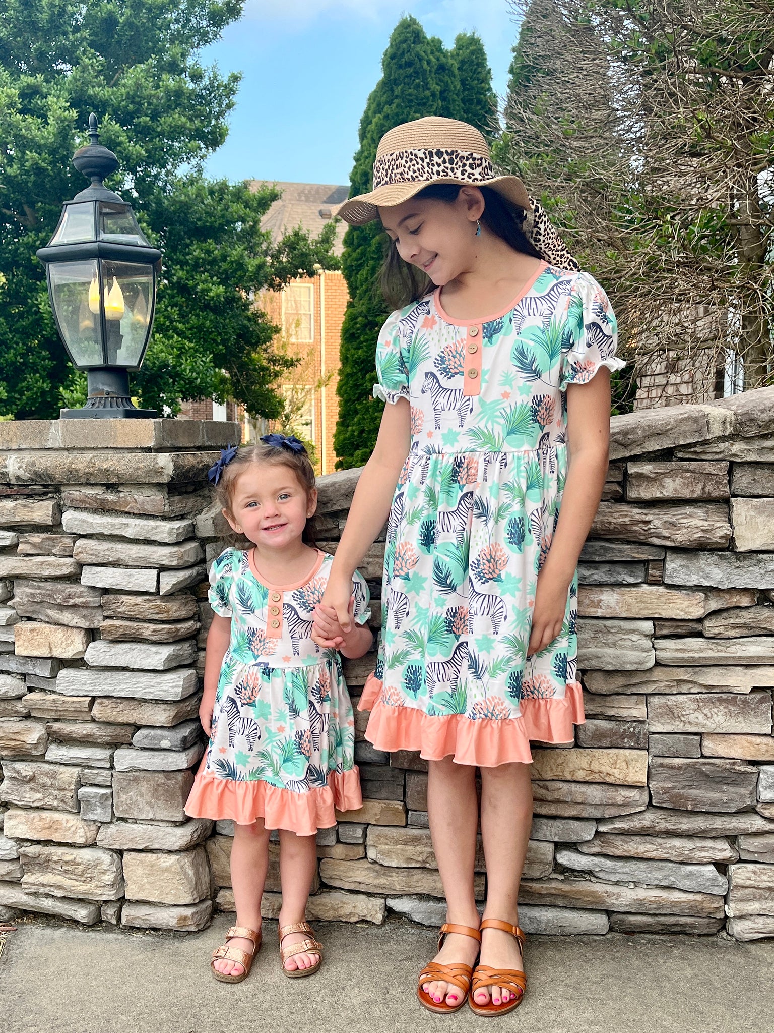 Zebra Ruffle Dress - Marie Nicole Clothing