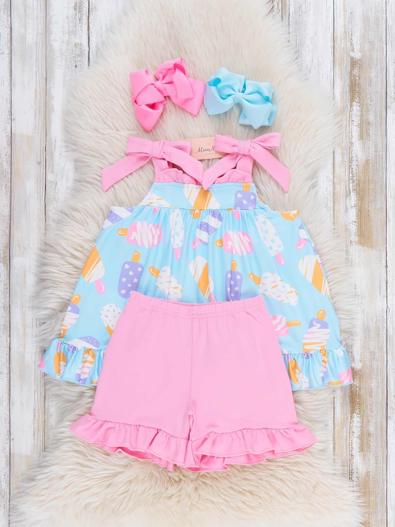 Ice Cream Party Ruffle Outfit - Marie Nicole Clothing