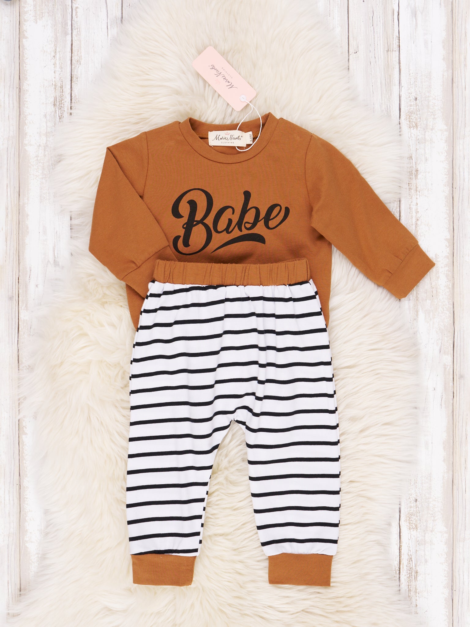 Bronze Fall Stripes "Babe" Outfit - Marie Nicole Clothing