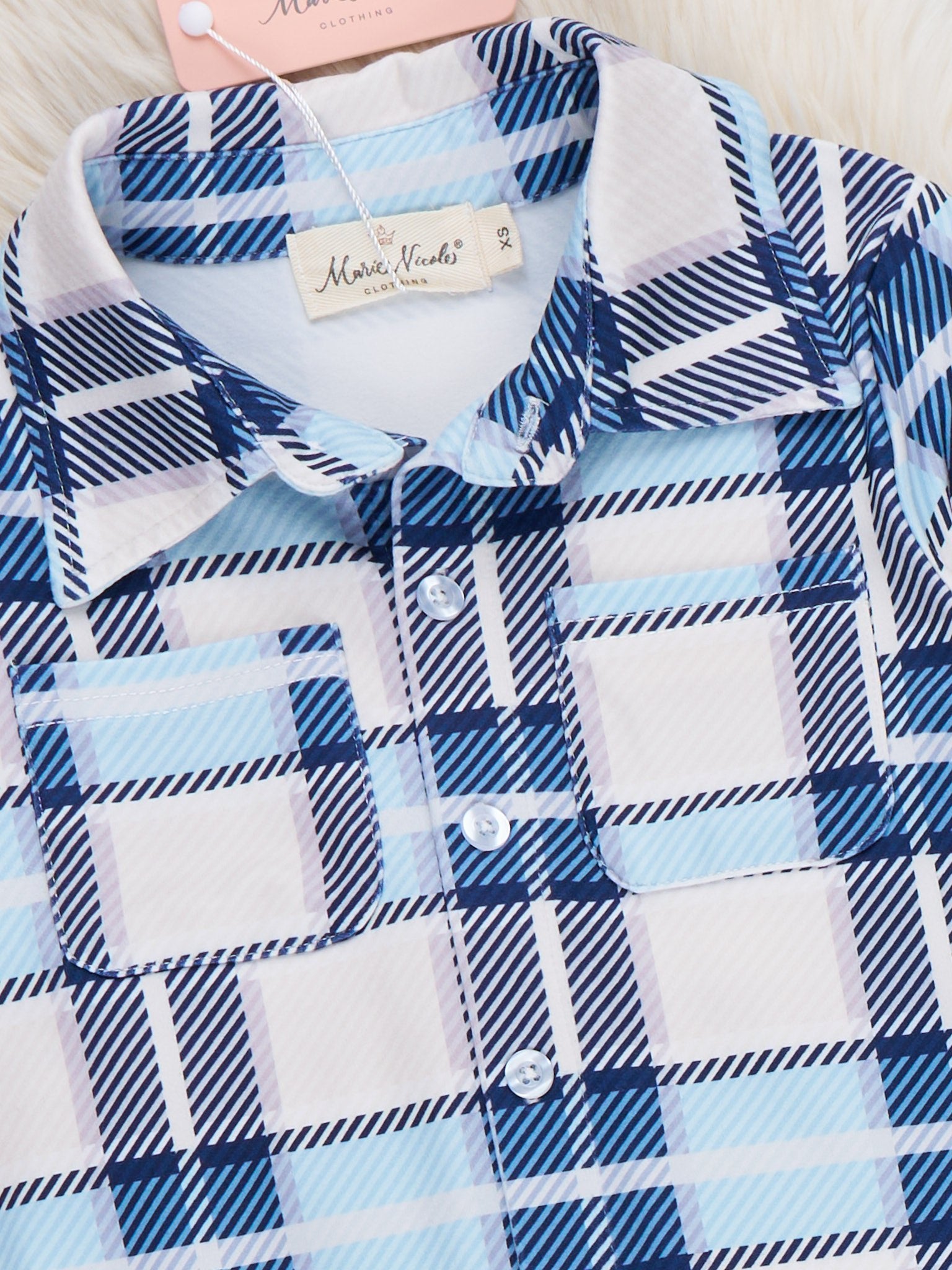 Plaid Prep Button Outfit - Marie Nicole Clothing