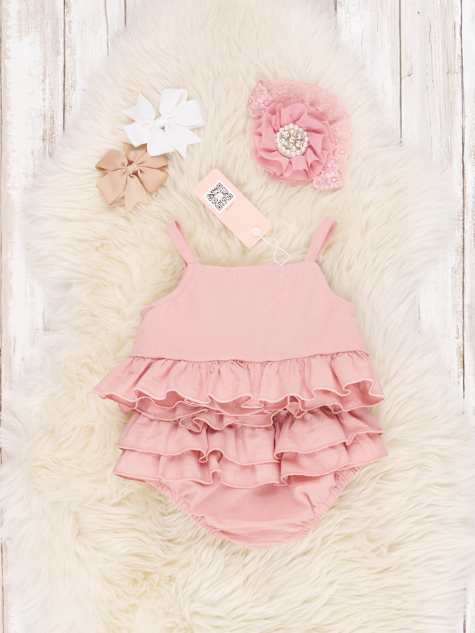 Pink Paper Bag Ruffle Bloomers Outfit - Marie Nicole Clothing