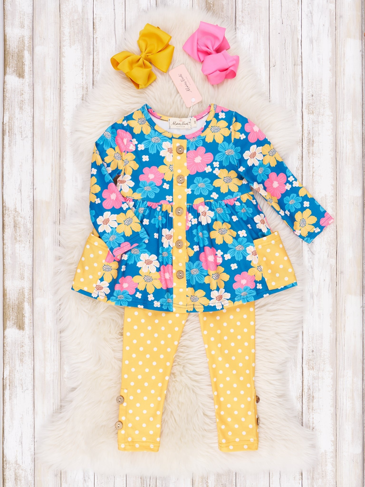 Blue Fall Wildflower Outfit - Marie Nicole Clothing