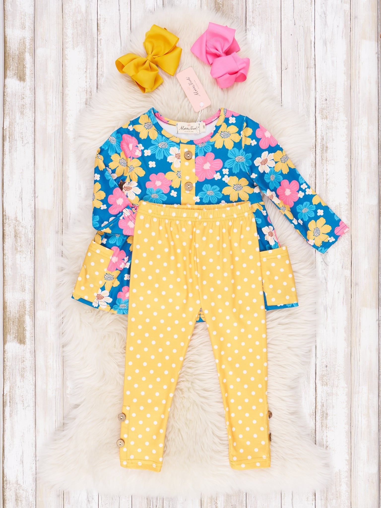 Blue Fall Wildflower Outfit - Marie Nicole Clothing