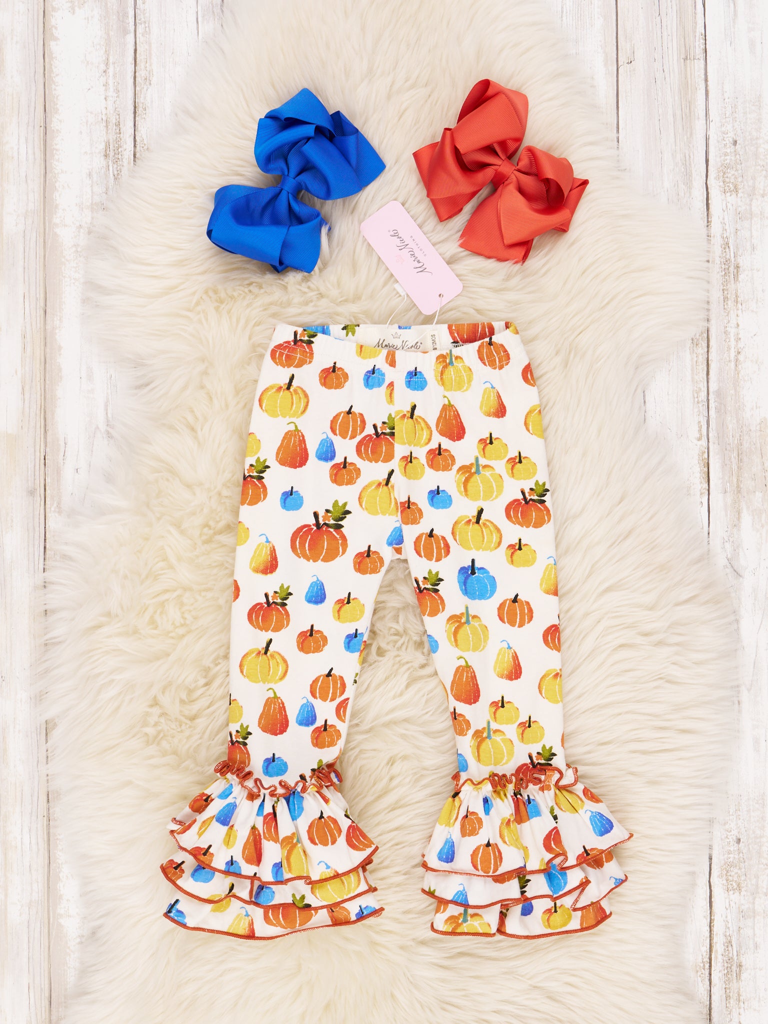Party Pumpkins Bell Ruffle Leggings - Marie Nicole Clothing