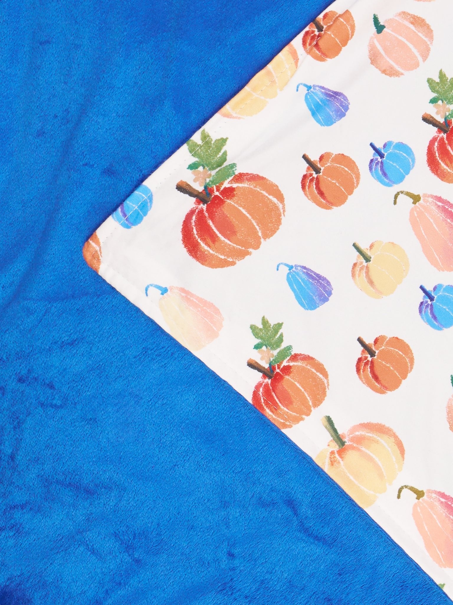 Party Pumpkins Blue Blanket - Marie Nicole Clothing
