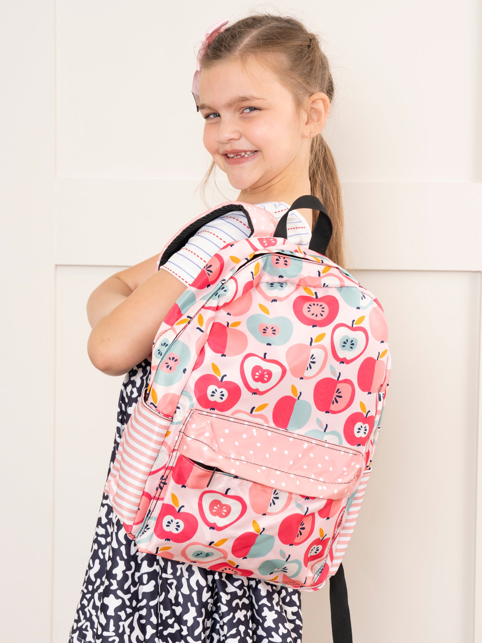 Pink & Teal Apples Backpack - Marie Nicole Clothing